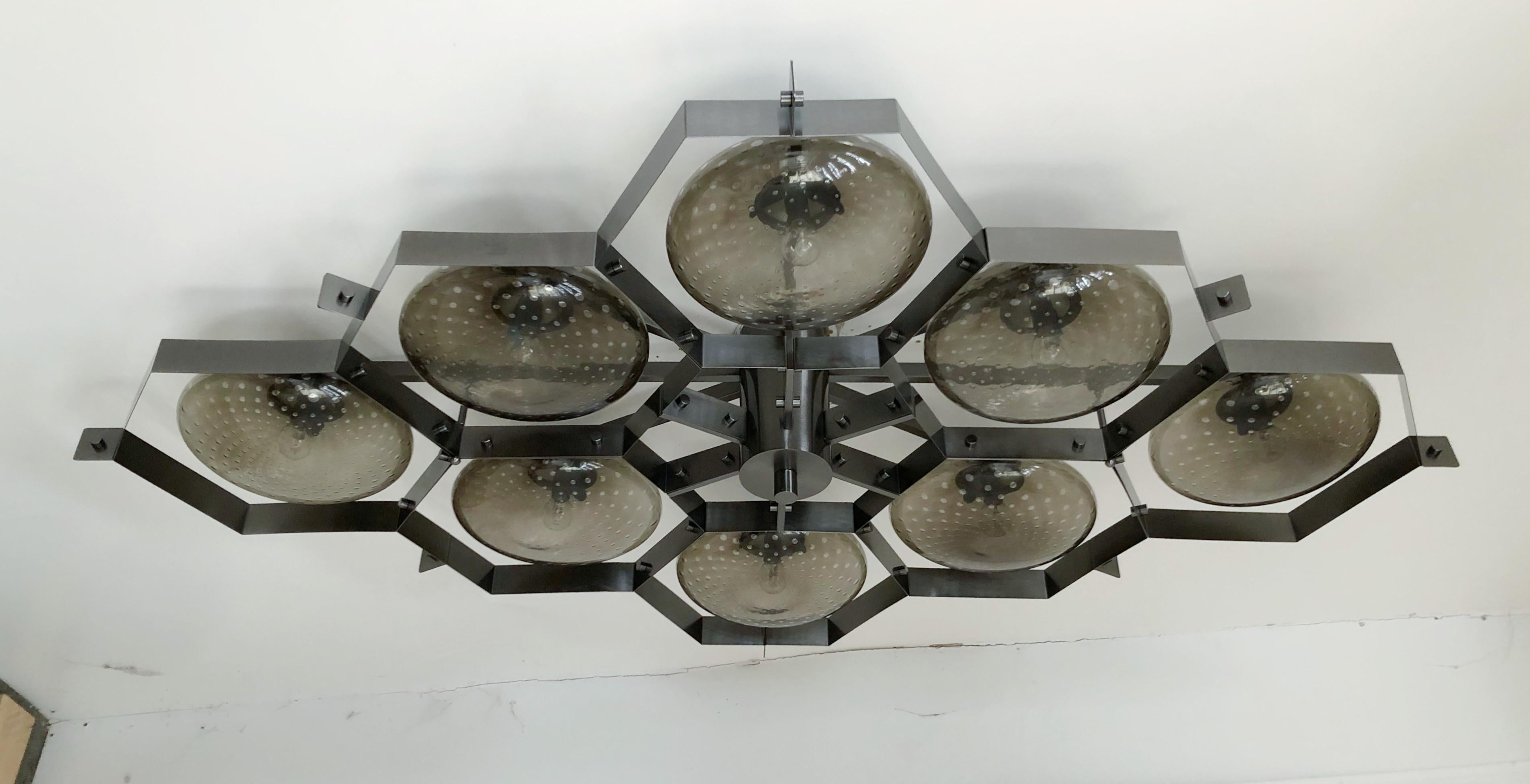 Modern Beehive Flush Mount by Fabio Ltd For Sale
