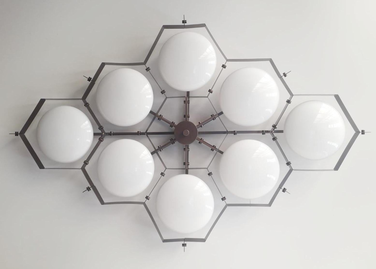 Mid-Century Modern Beehive Flush Mount by Fabio Ltd For Sale