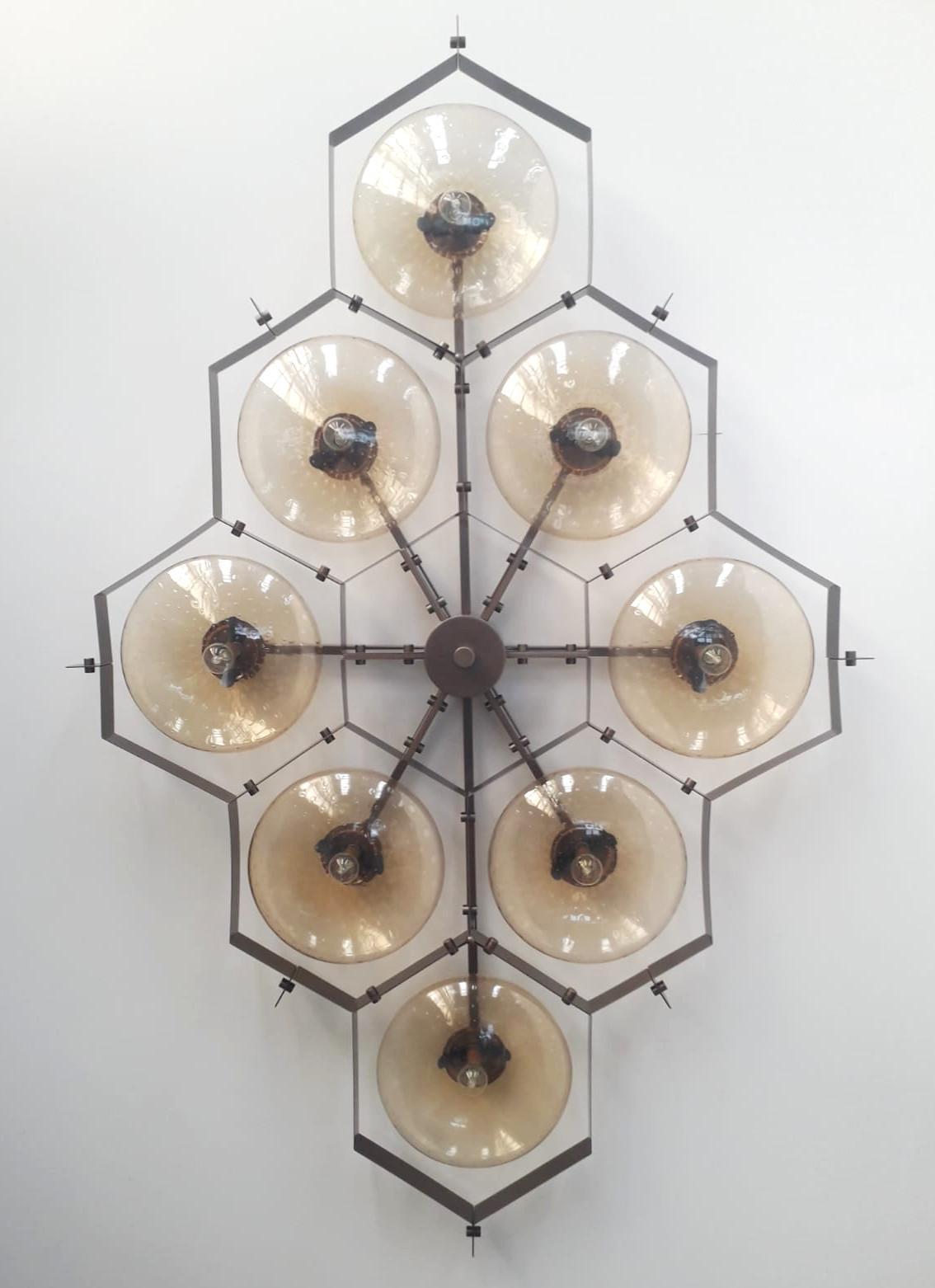Mid-Century Modern Beehive Flush Mount by Fabio Ltd For Sale