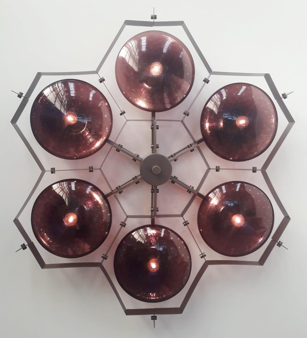 Modern Beehive Flush Mount by Fabio Ltd For Sale