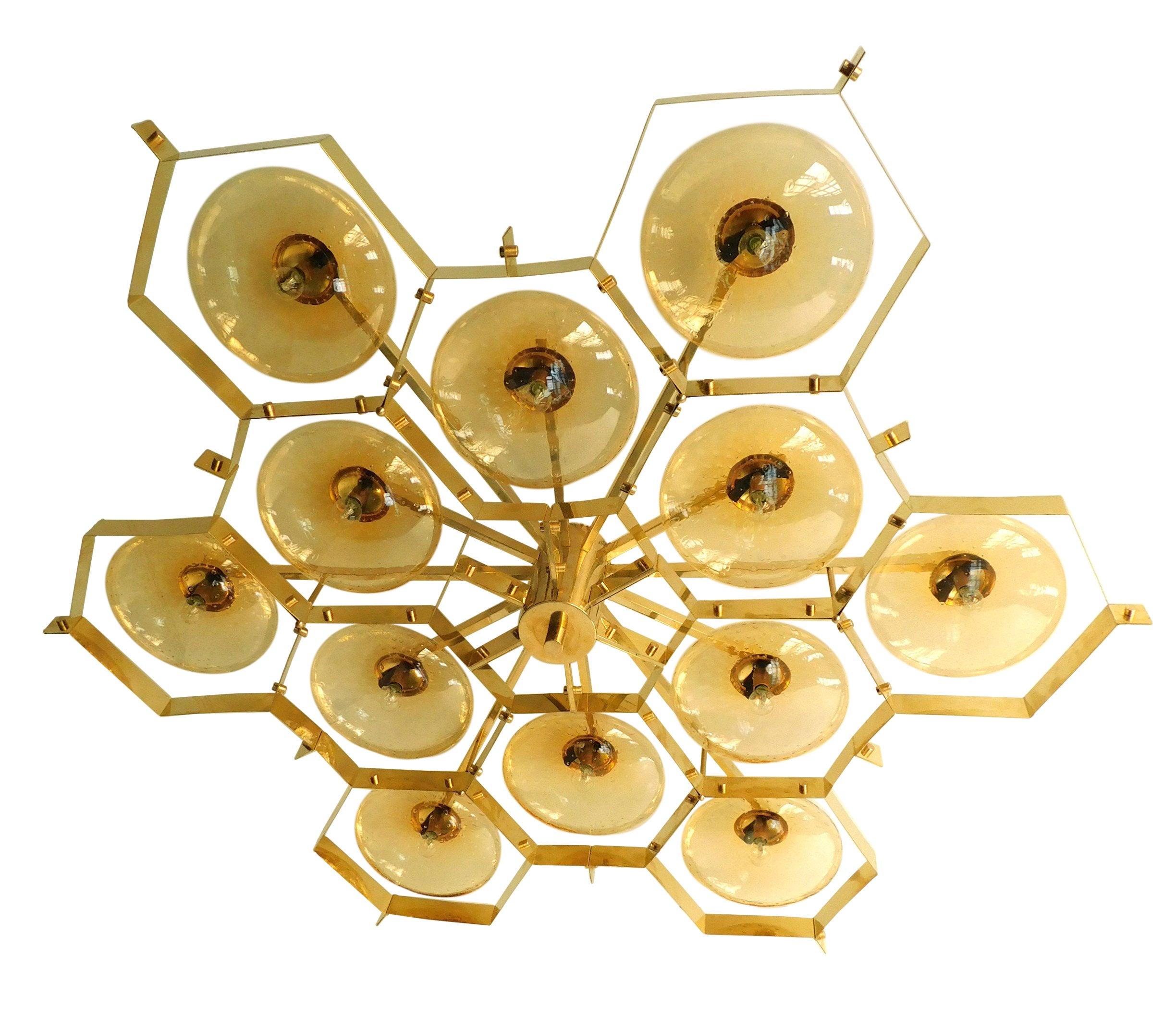 Mid-Century Modern Beehive Flushmount by Fabio Ltd For Sale