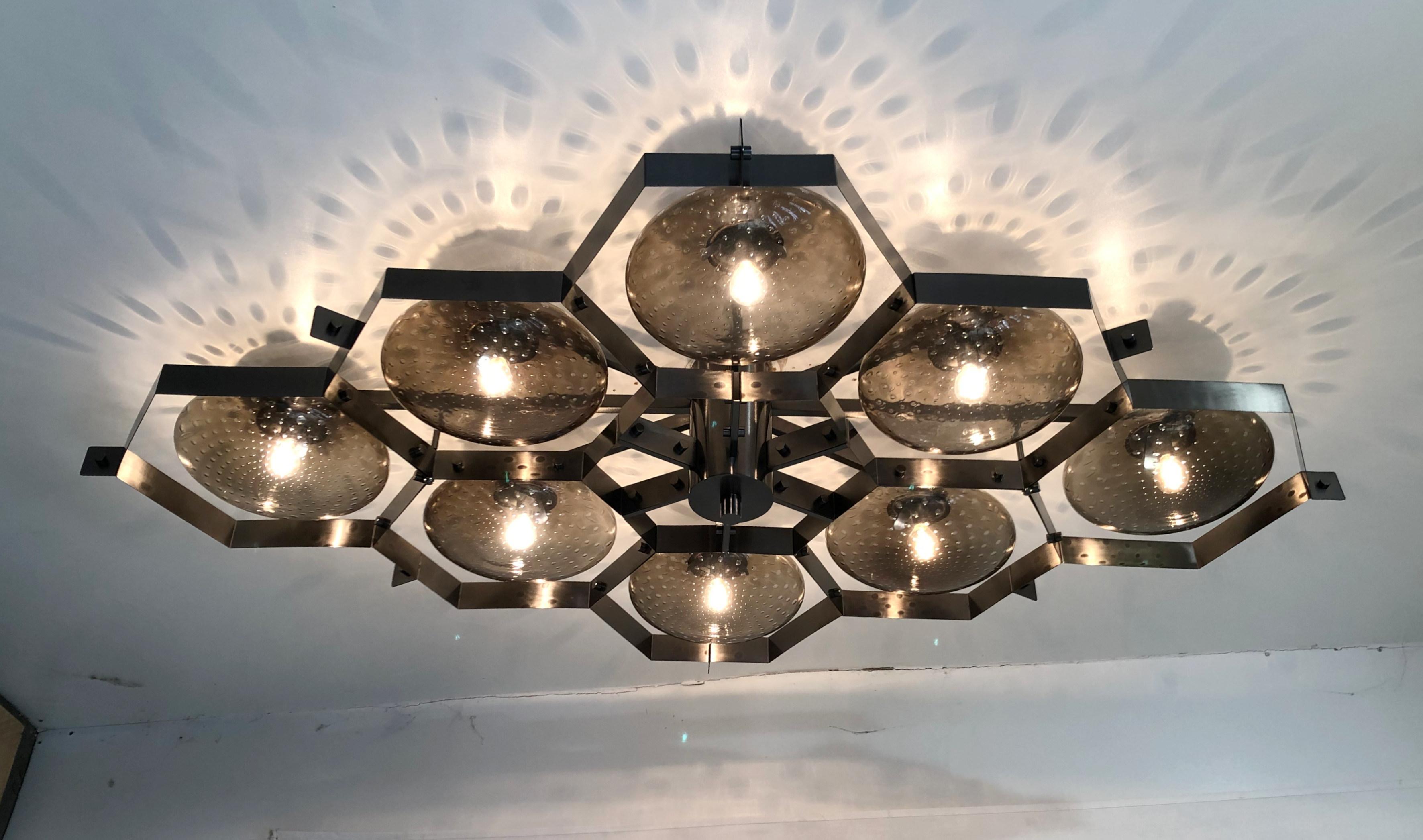 Italian Beehive Flush Mount by Fabio Ltd For Sale