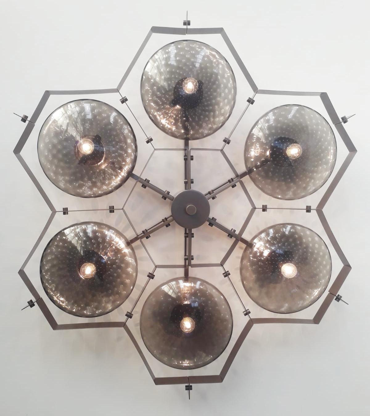 Italian Beehive Flush Mount by Fabio Ltd For Sale