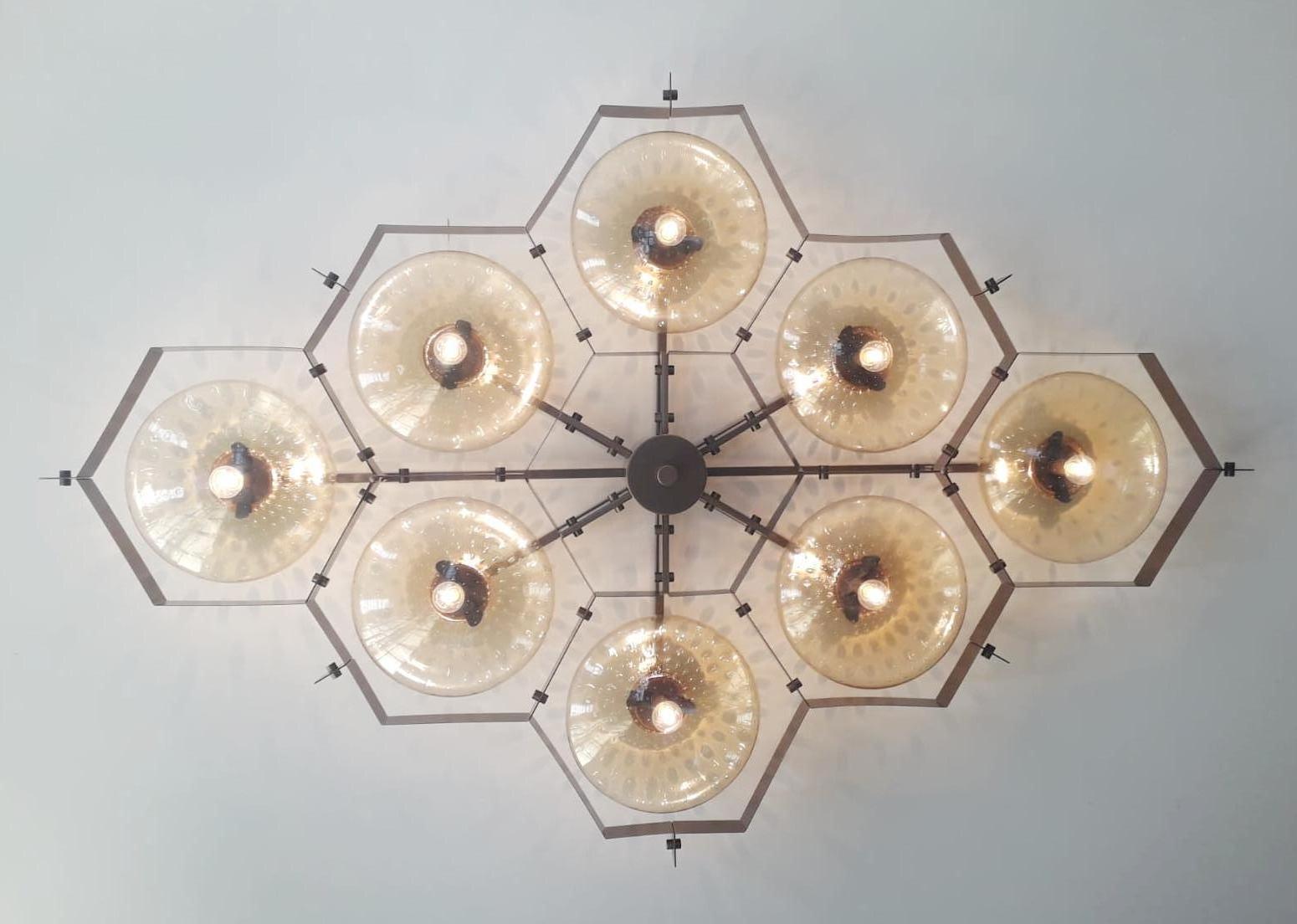 Italian Beehive Flush Mount by Fabio Ltd For Sale
