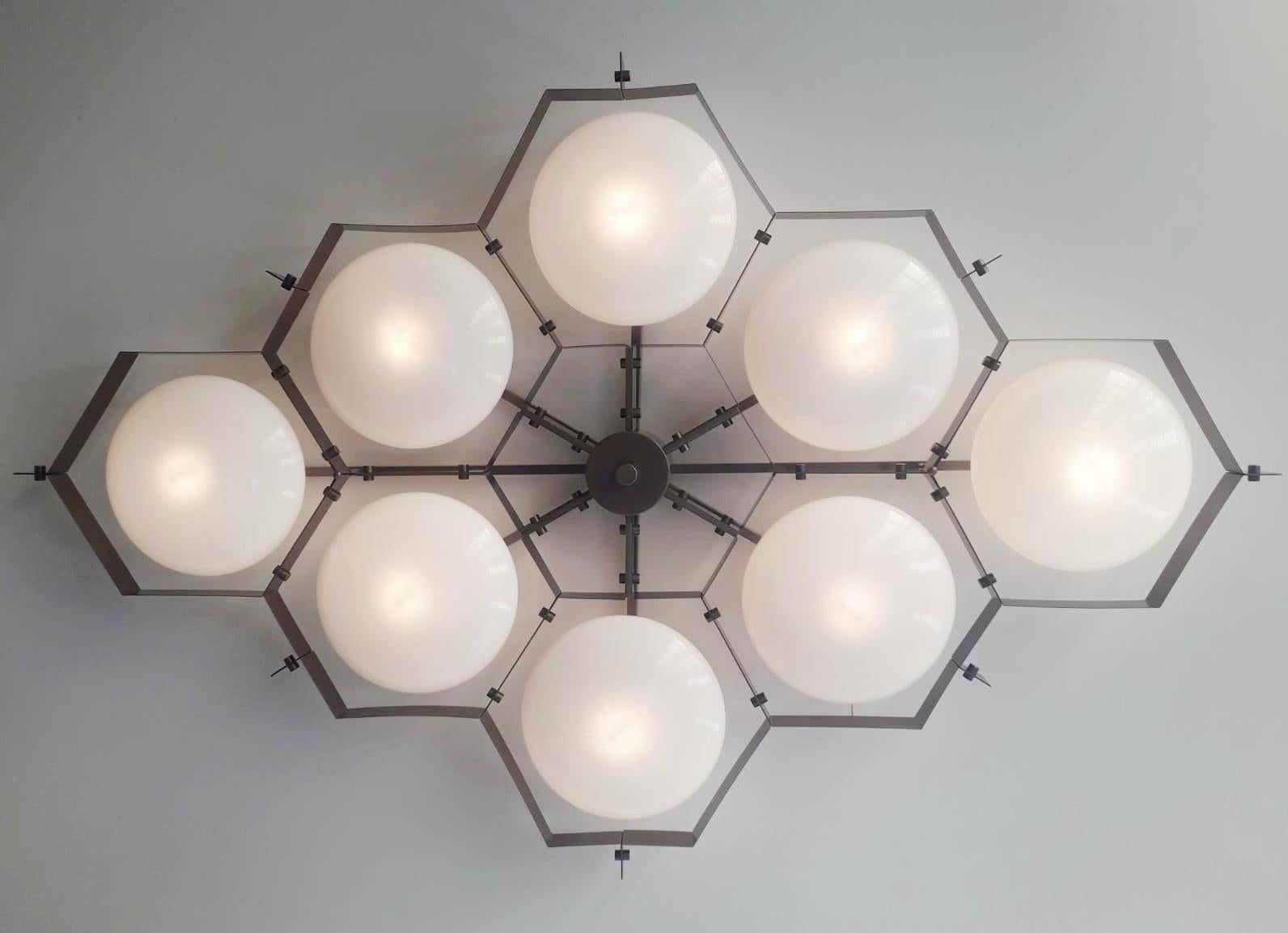 Bronzed Beehive Flush Mount by Fabio Ltd For Sale