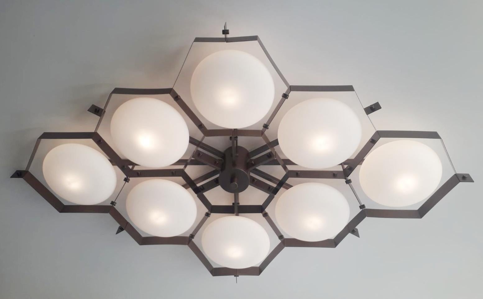 Bronzed Beehive Flush Mount by Fabio Ltd For Sale
