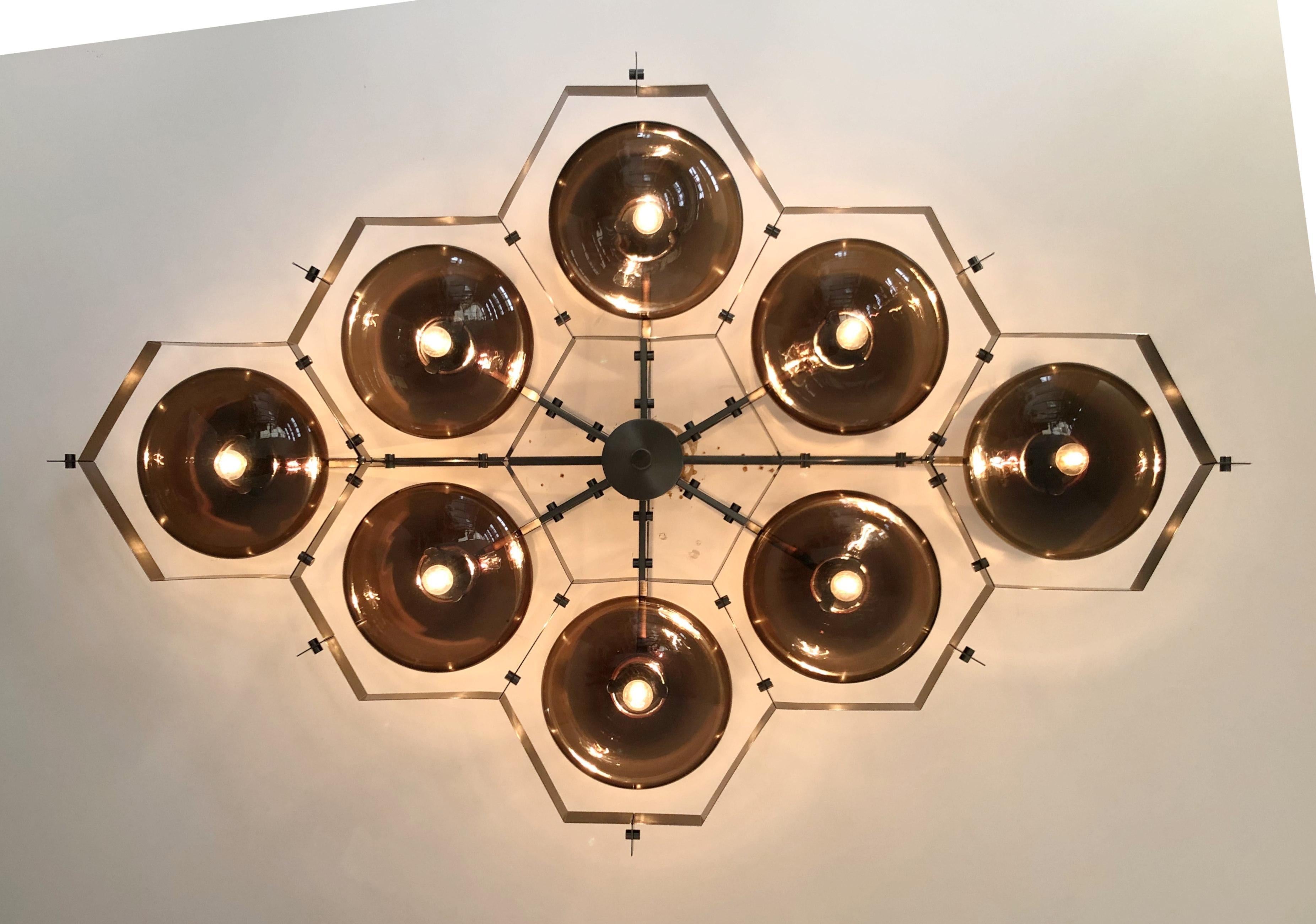 Contemporary Beehive Flush Mount by Fabio Ltd For Sale