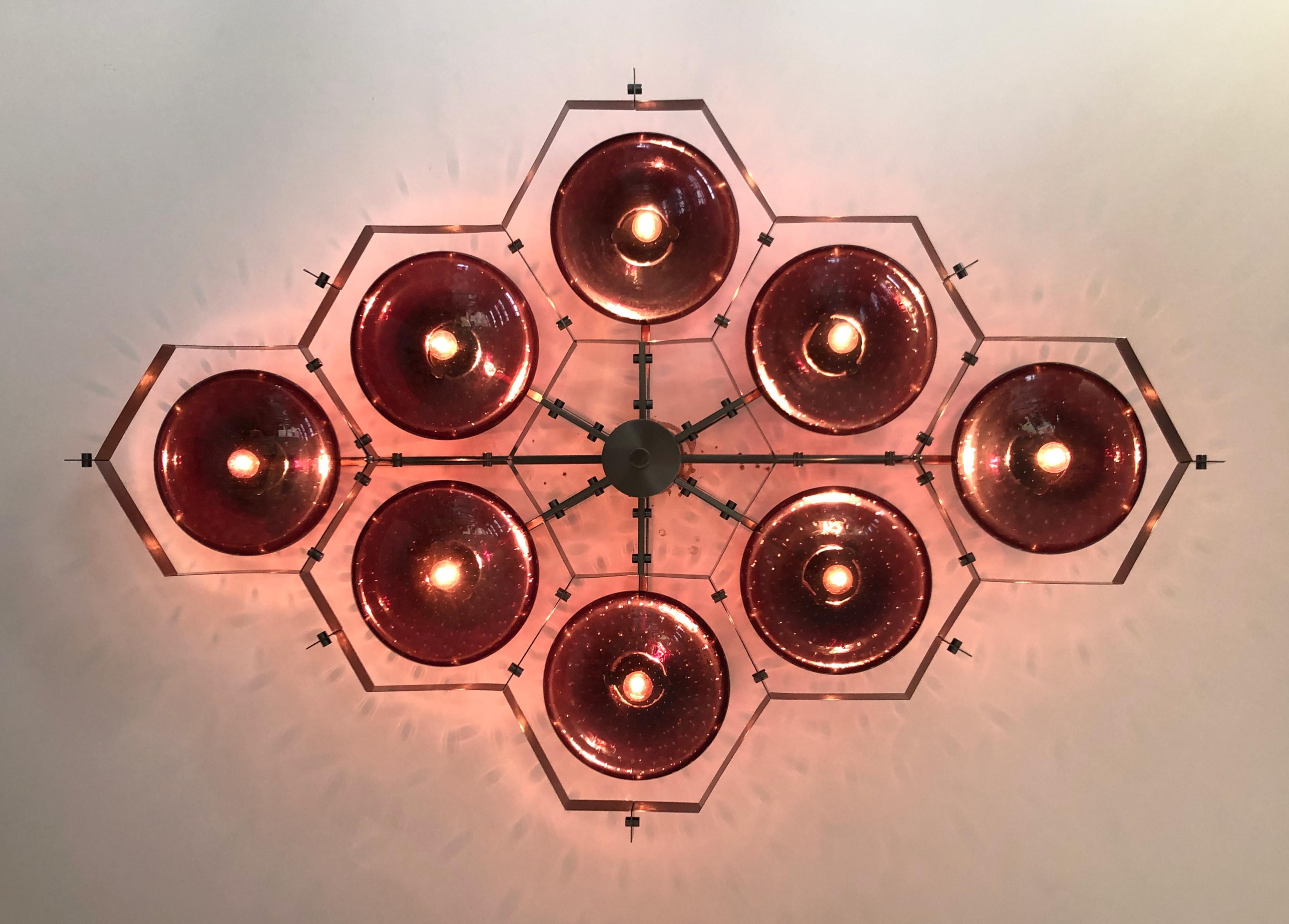 Contemporary Beehive Flush Mount by Fabio Ltd For Sale