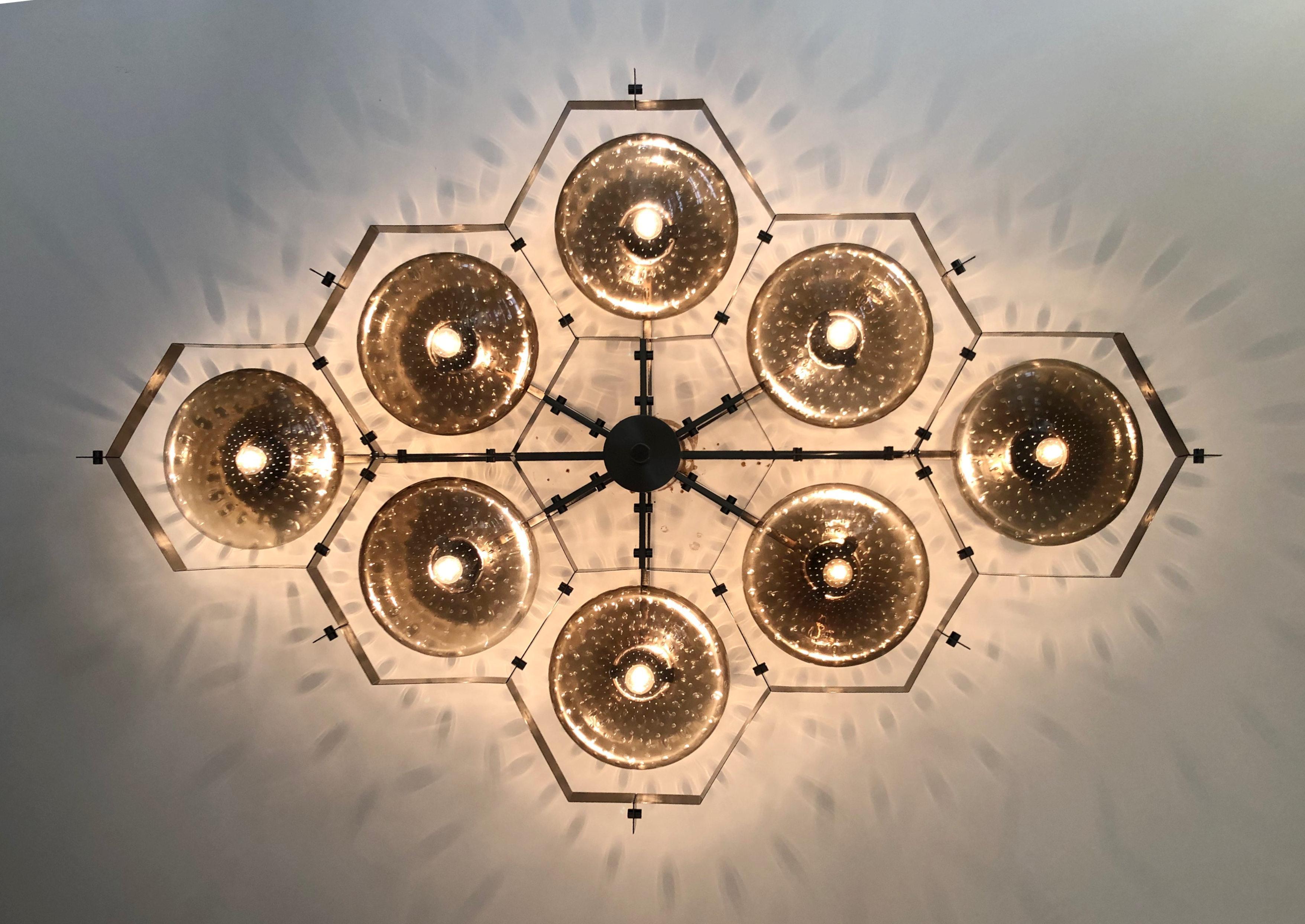 Contemporary Beehive Flush Mount by Fabio Ltd For Sale