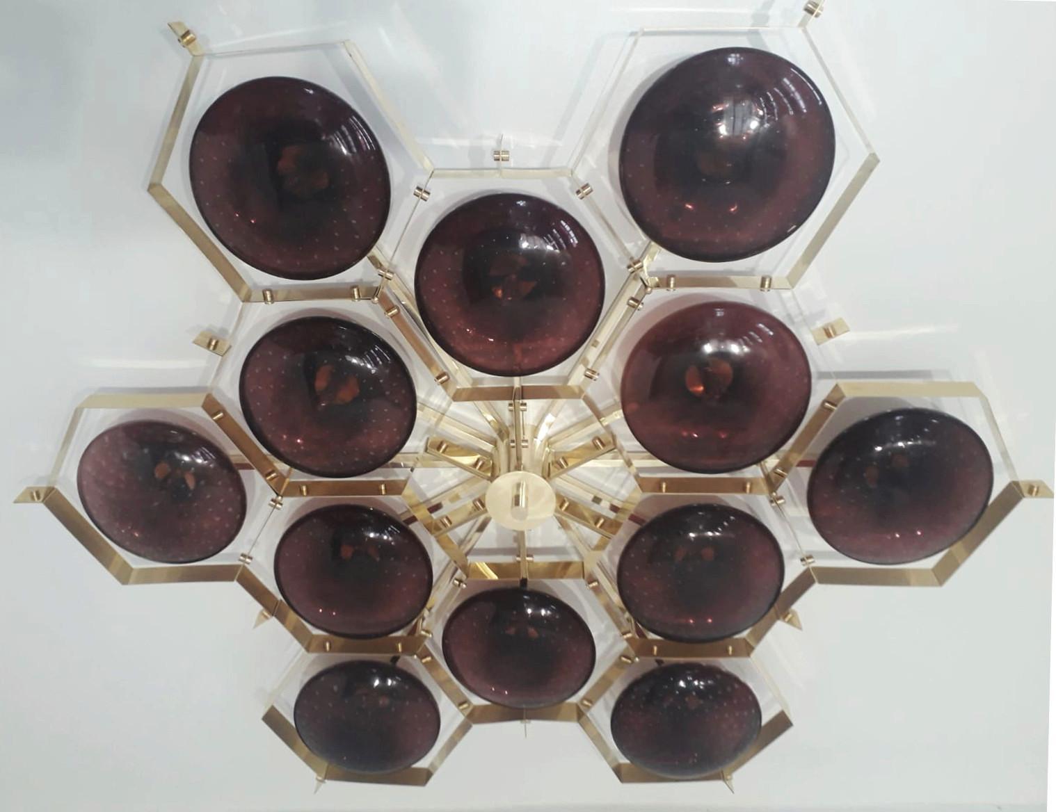 Contemporary Beehive Flush Mount by Fabio Ltd For Sale