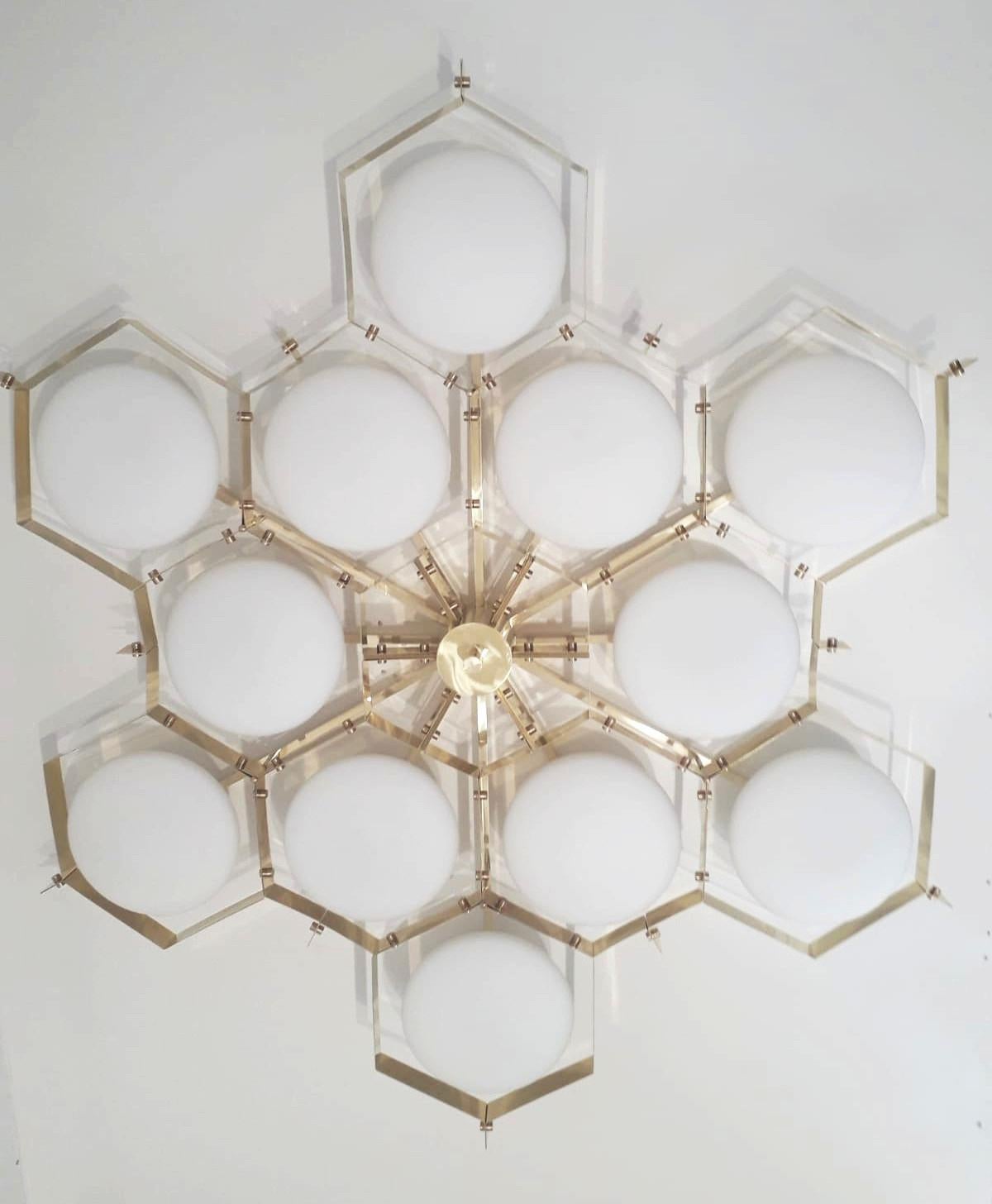 Contemporary Beehive Flush Mount by Fabio Ltd For Sale