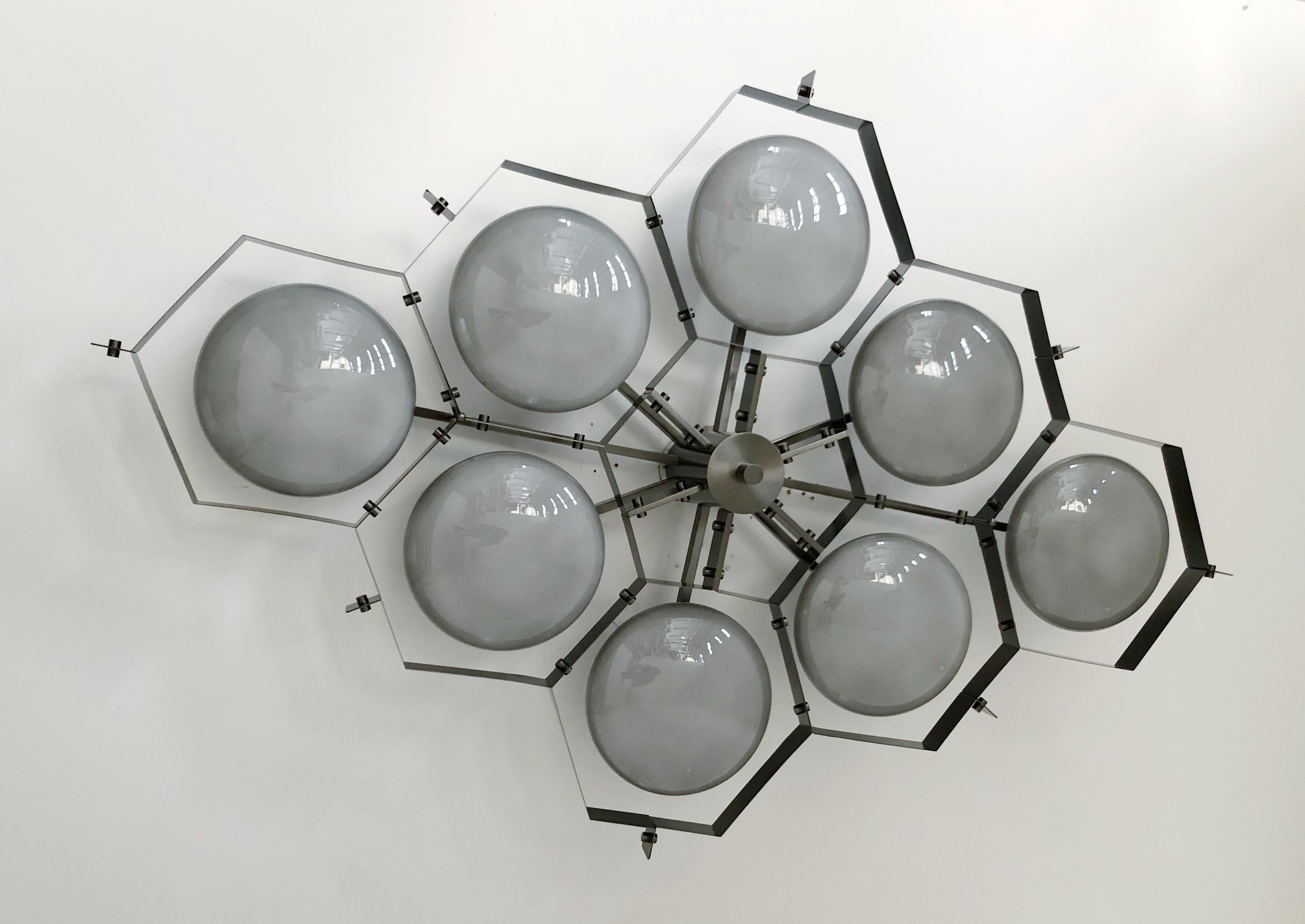 Blown Glass Beehive Flush Mount by Fabio Ltd For Sale