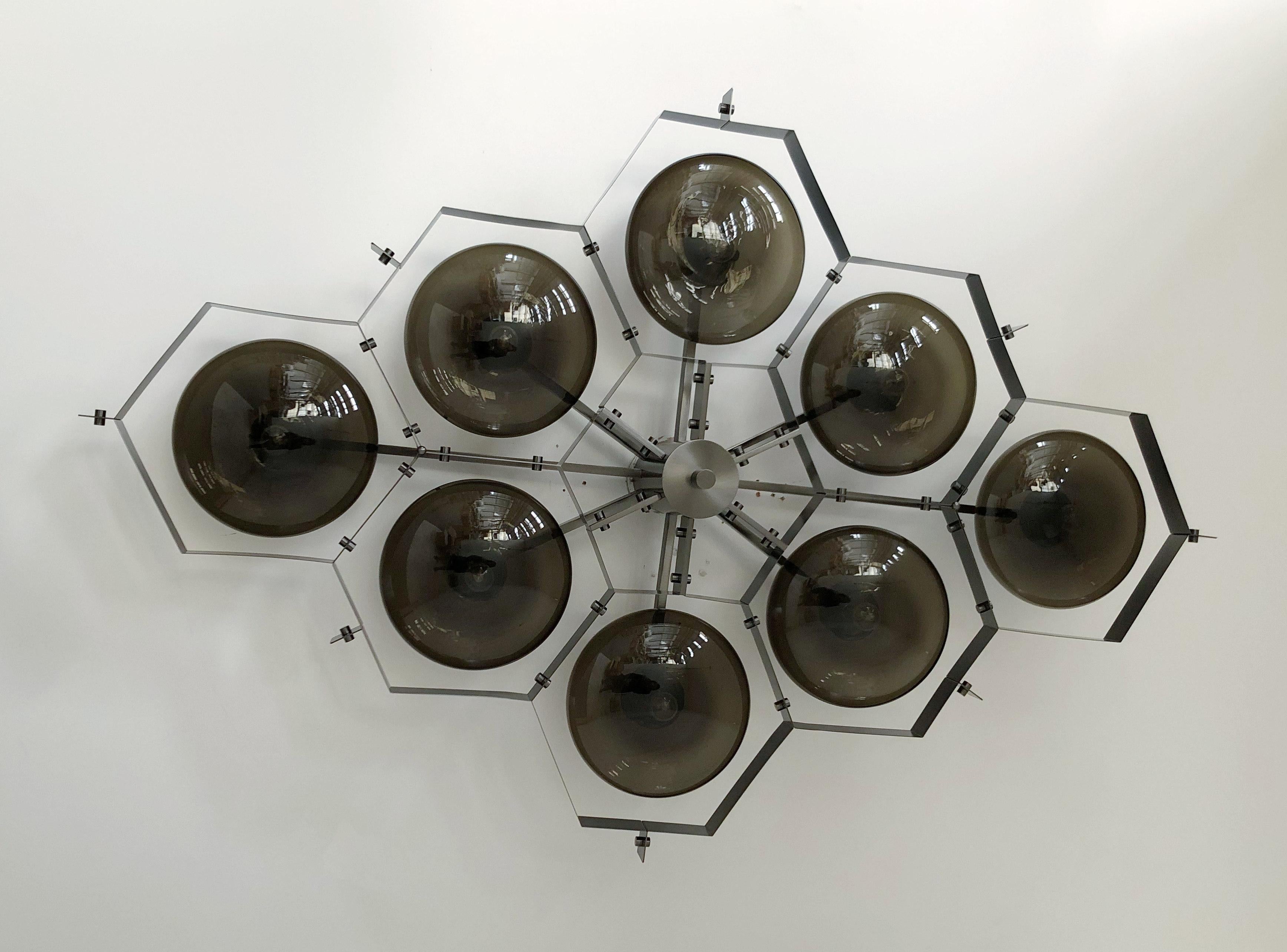 Blown Glass Beehive Flush Mount by Fabio Ltd For Sale