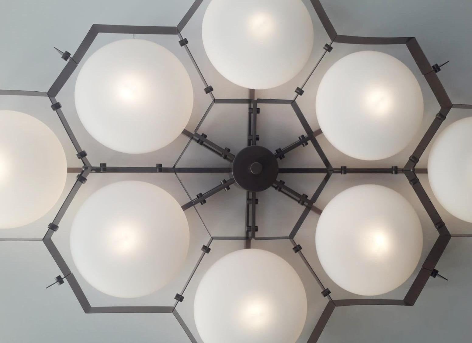 Contemporary Beehive Flush Mount by Fabio Ltd For Sale