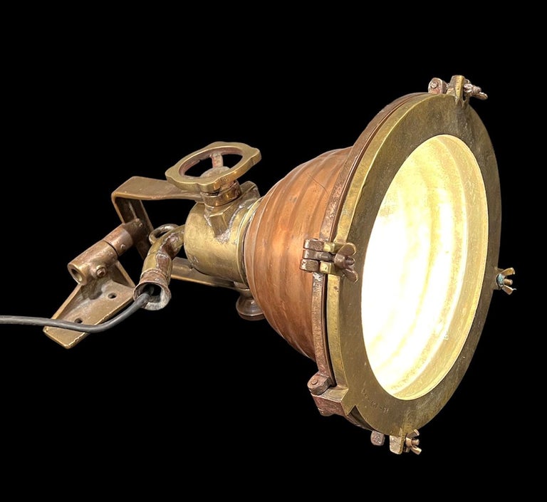 Beehive Nautical brass & copper pendant cargo light.