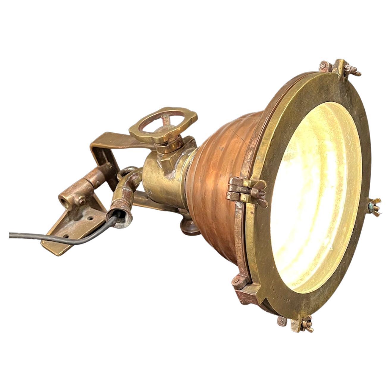 Beehive Nautical Brass & Copper Pendant Cargo Light