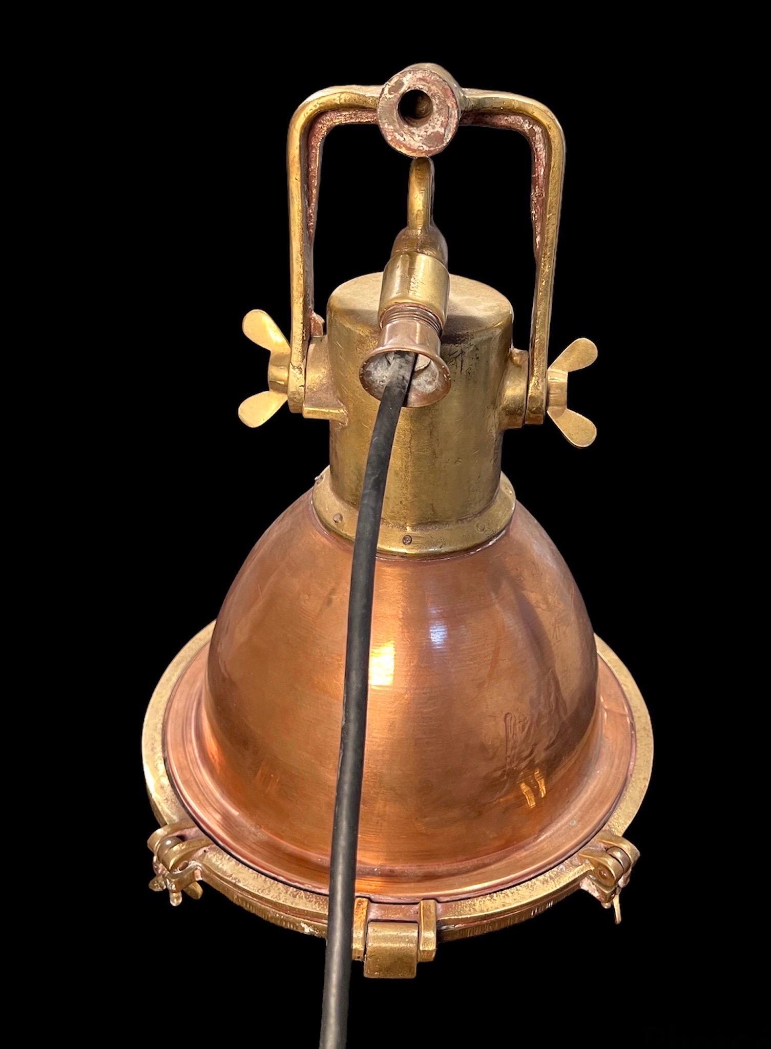 Beehive Nautical Brass & Copper Pendant Lamp 3
