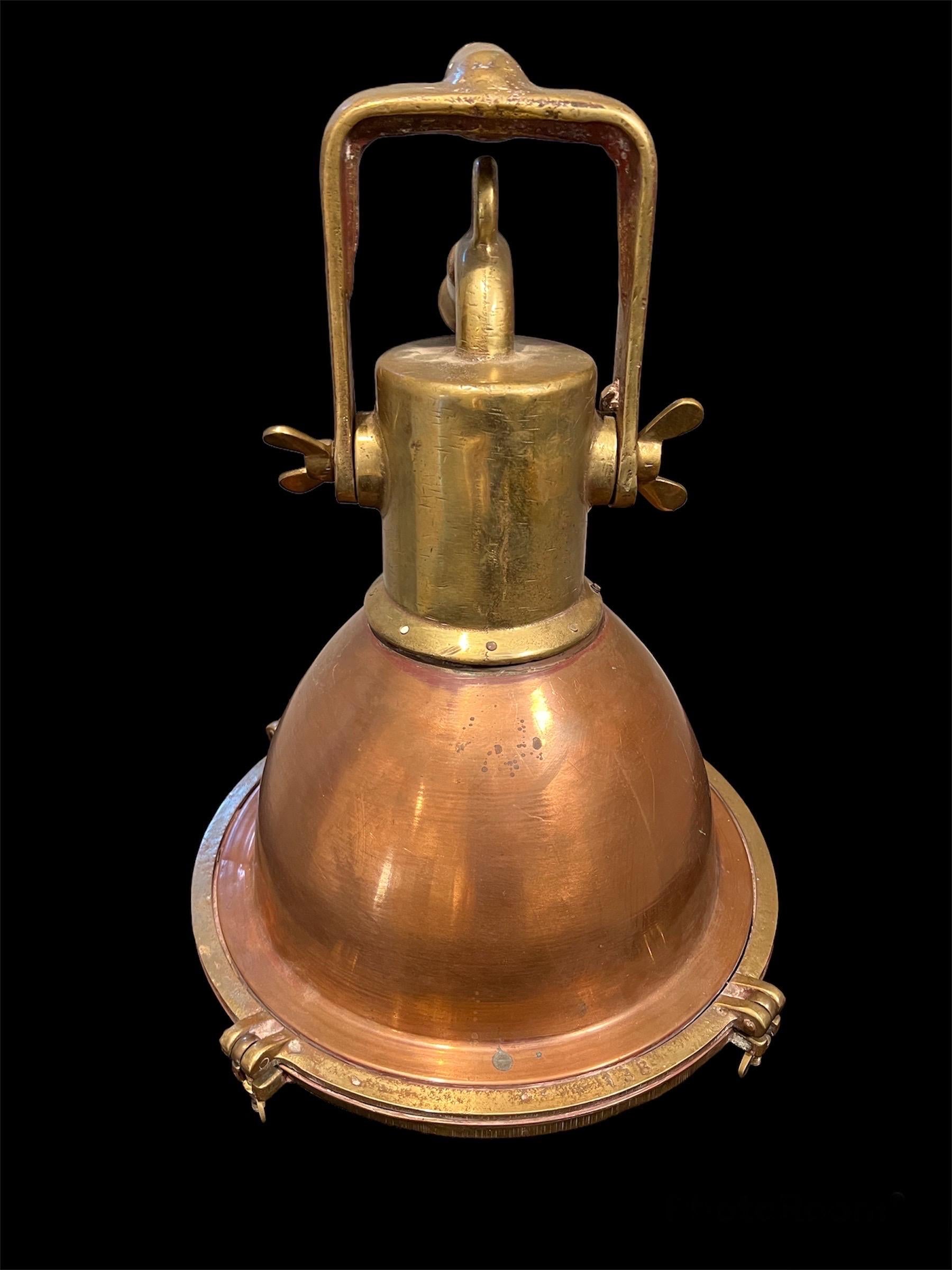 Beehive Nautical Brass & Copper Pendant Lamp 5