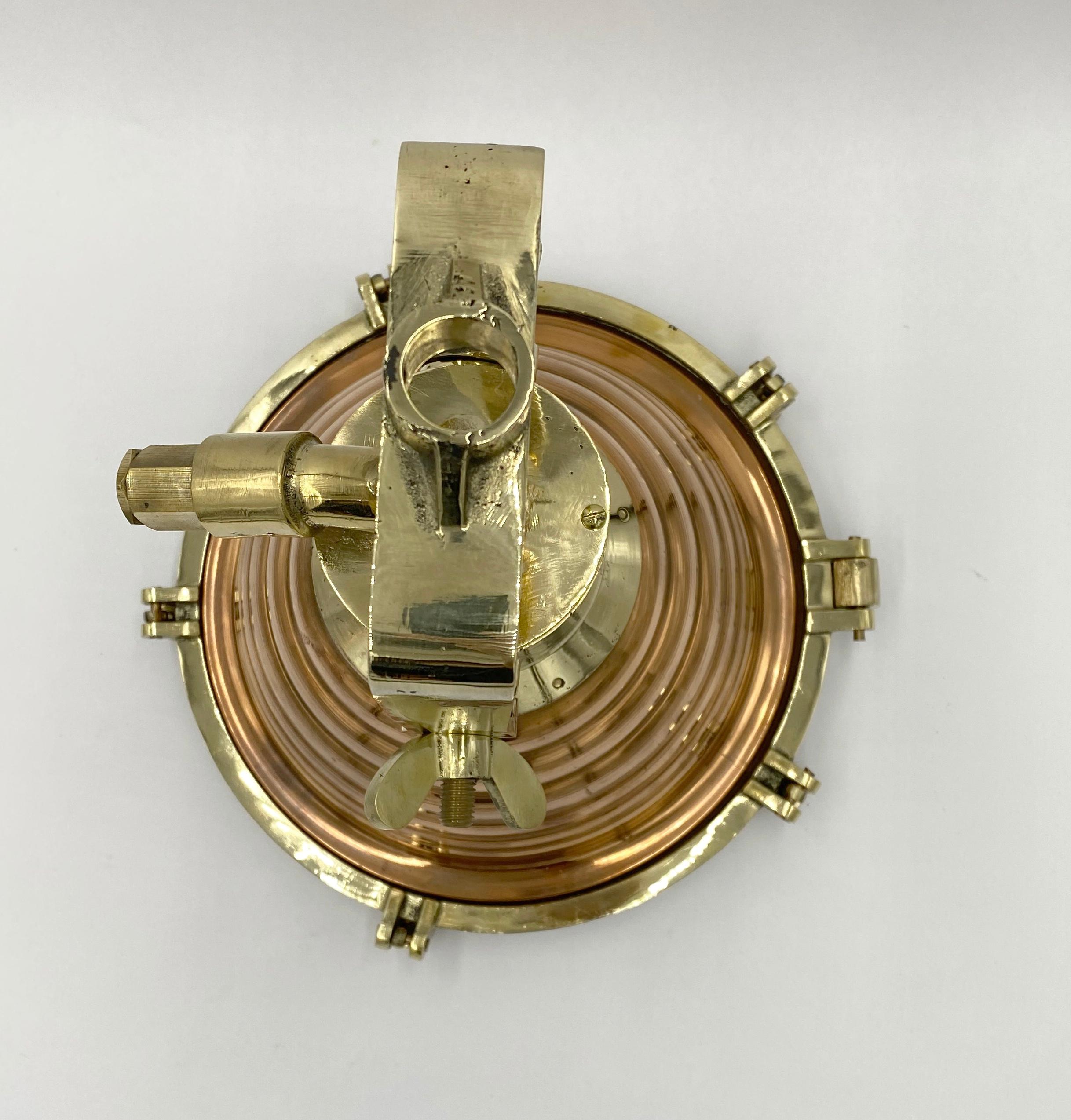 Contemporary Beehive Nautical Pendant Fox Spot Pendant Light Copper & Brass by Wiska