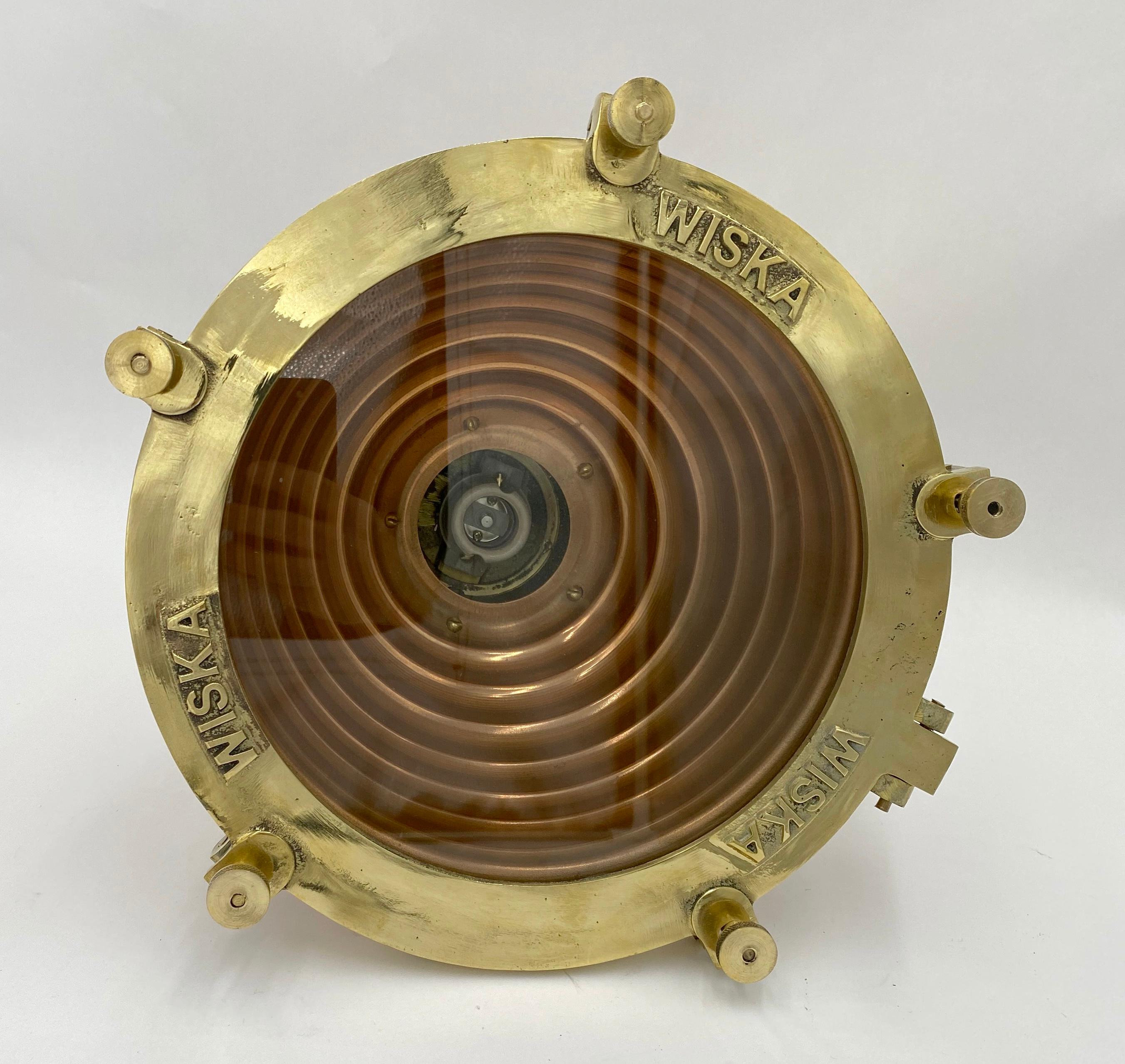 Beehive Nautical Pendant Fox Spot Pendant Light Copper & Brass by Wiska 2