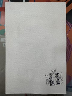 Beejoir Oil Can — Red / Blue Mini Screenprint Watercolor, hand-finished