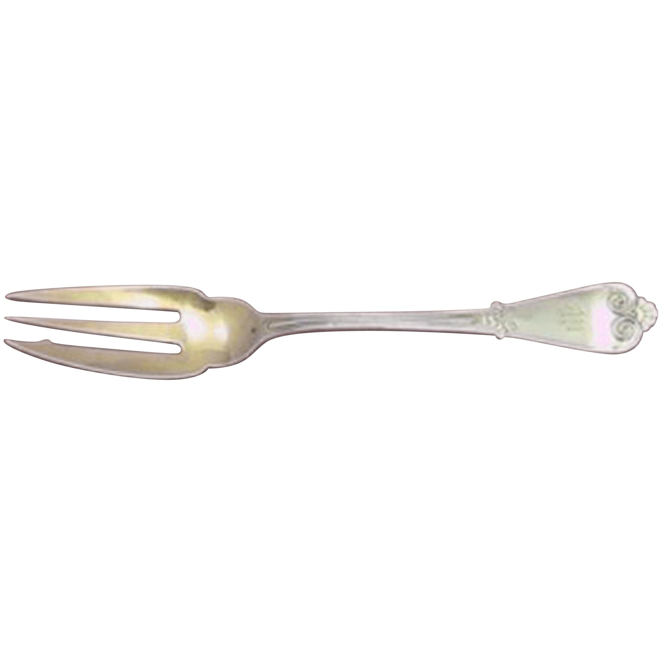 Beekman par Tiffany & Co. Fourchette à pâtisserie en argent sterling à 3 dents lavées à l'or