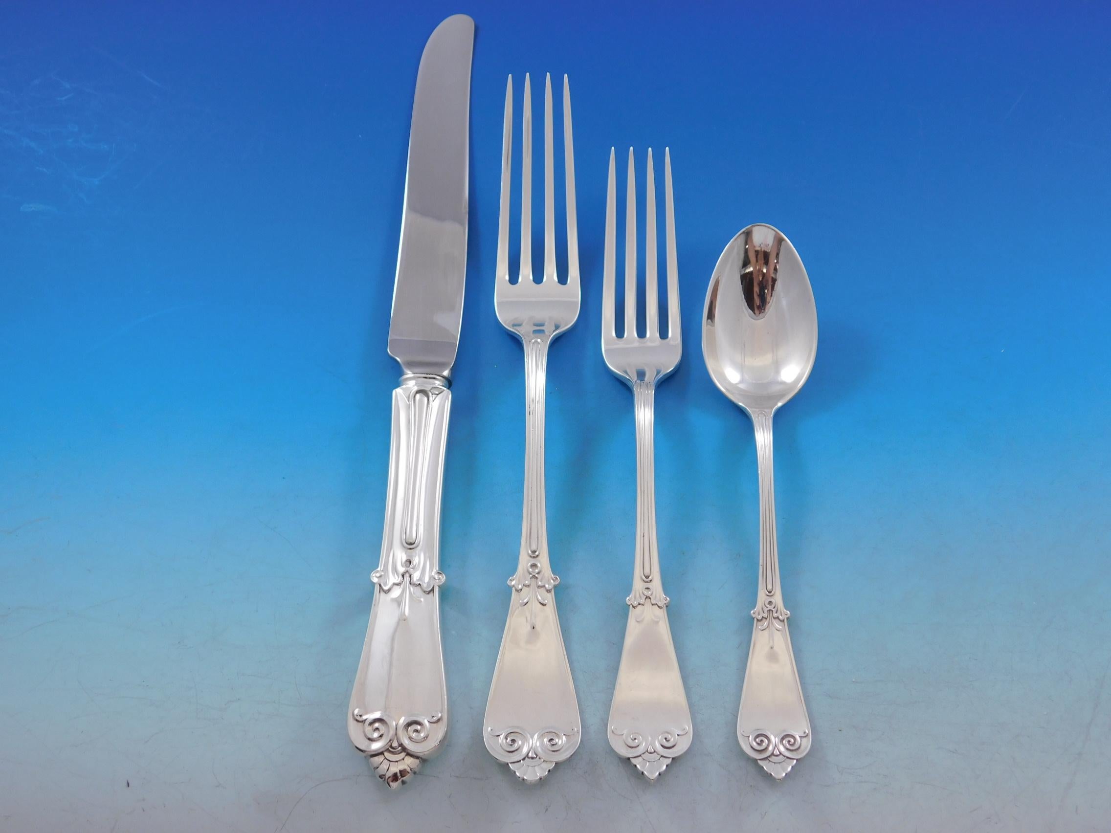 20th Century Beekman by Tiffany Co Sterling Silver Flatware Set for 12 Service 61 Pcs Dinner