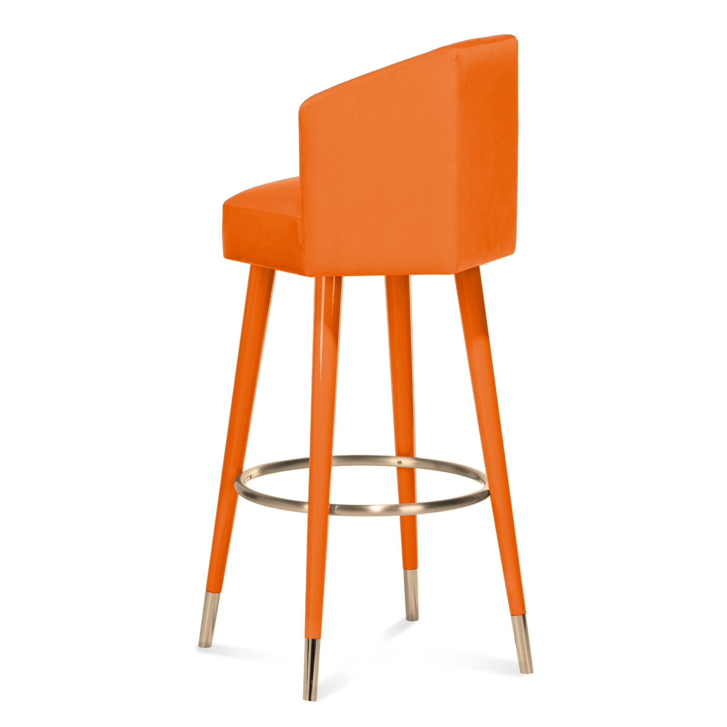 Hexagonal in shape, Beelicious Bar Stool is a sweet and gentle version of The Hive Chair.
Its straight lines and volumes give way to a comfortable chair that connects with the floor in a swung circular motion.

AS PICTURED
Upholstery: Cotton