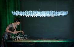 Beeline 70” Linear Chandelier in Stainless Steel by David D’Imperio