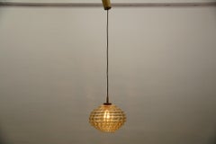 Bee's Nest Amber Glass Pendant Lamp, 1960s Germany