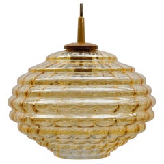 Vintage Bee's Nest Amber Glass Pendant Lamp, 1960s Germany