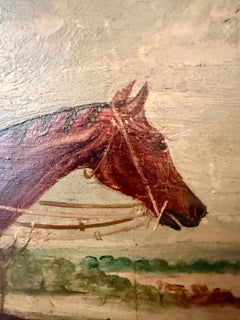 Bees Wing Original Oil Painting on Board, Jockey Racing, 20th Century