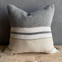 Beeswax Stripe Pillow Cover 100% Belgian Linen