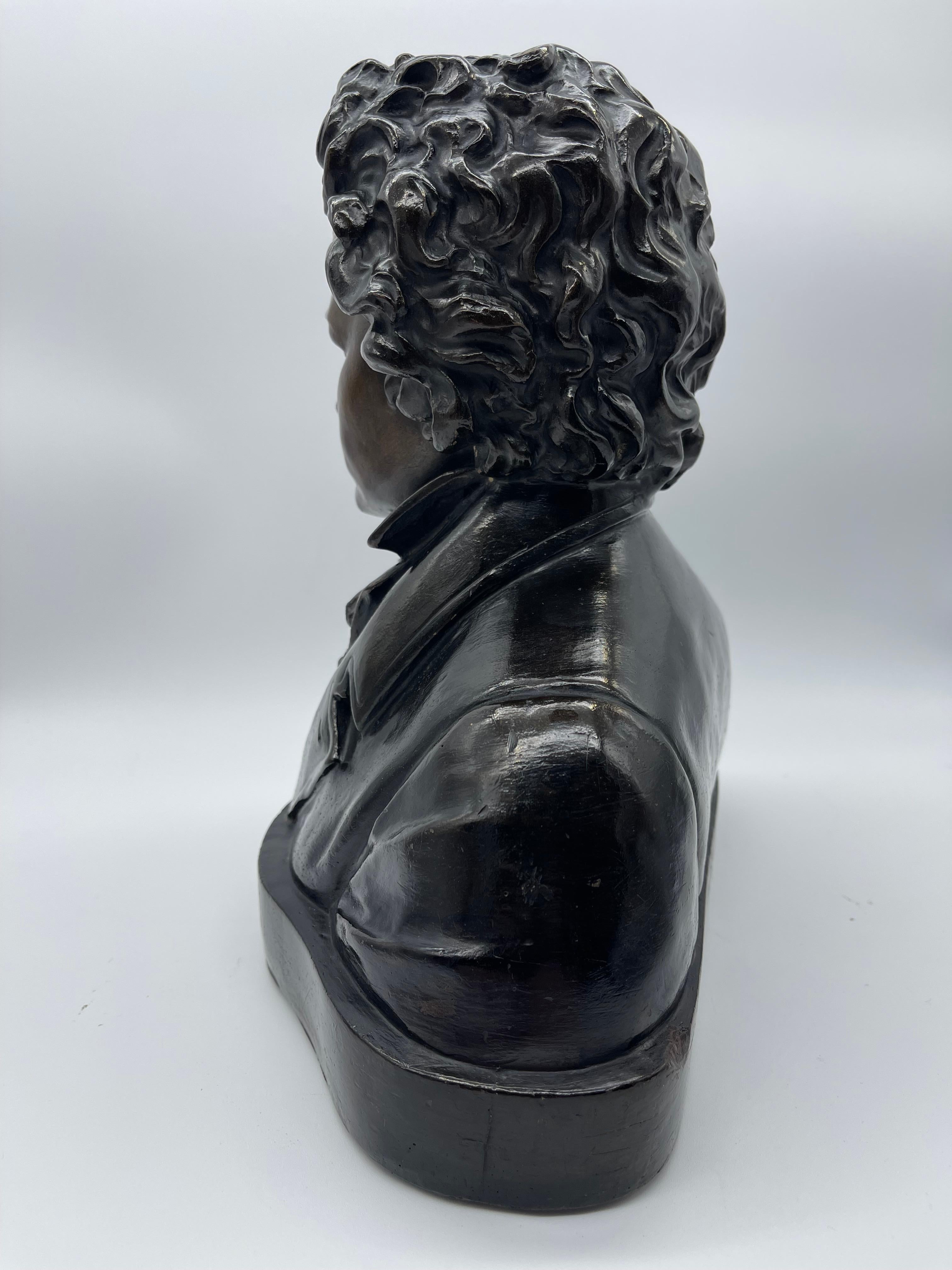 Busto di Beethoven in terracotta con splendida patina di bronzo in vendita 4
