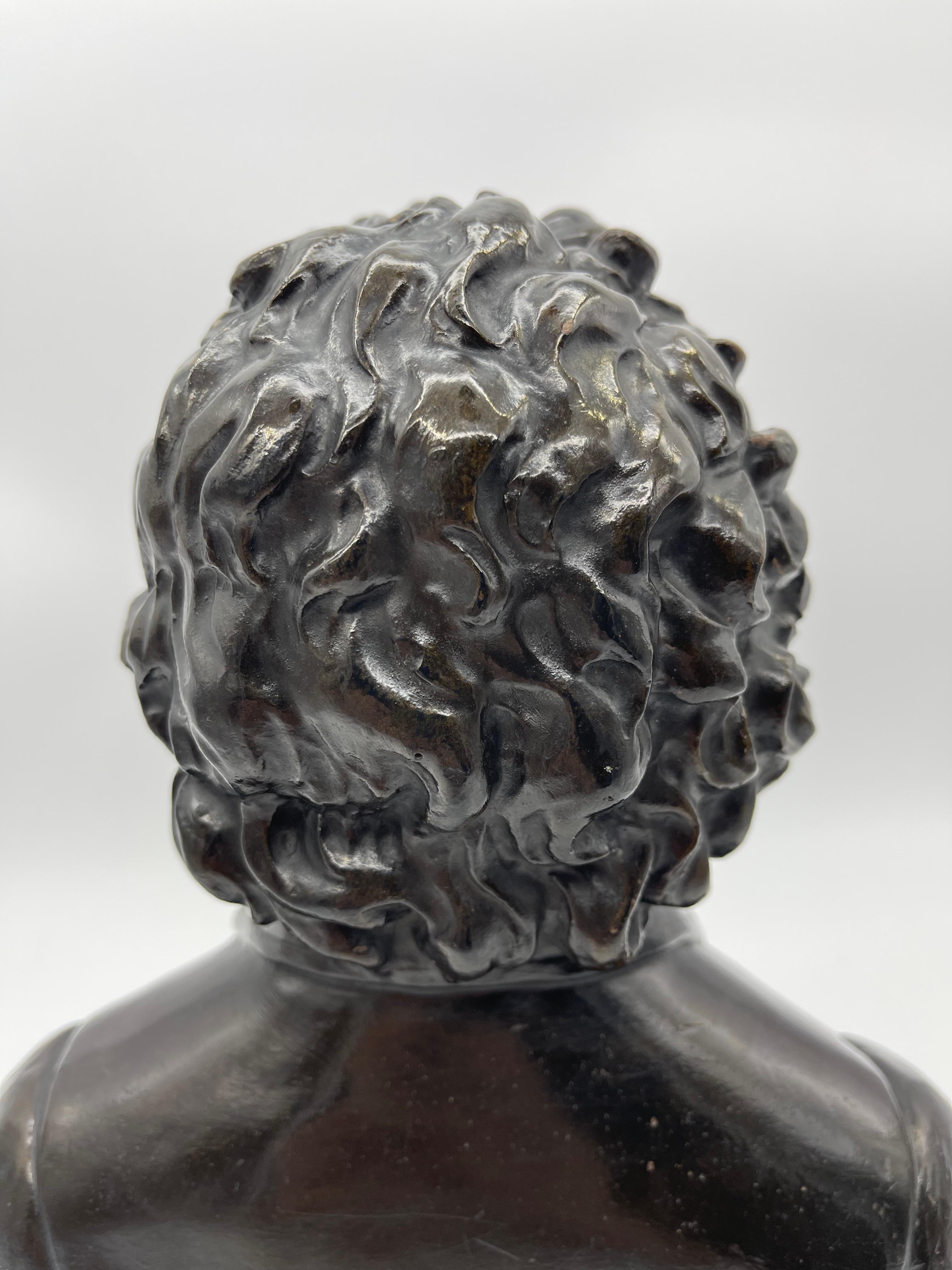 Busto di Beethoven in terracotta con splendida patina di bronzo in vendita 3