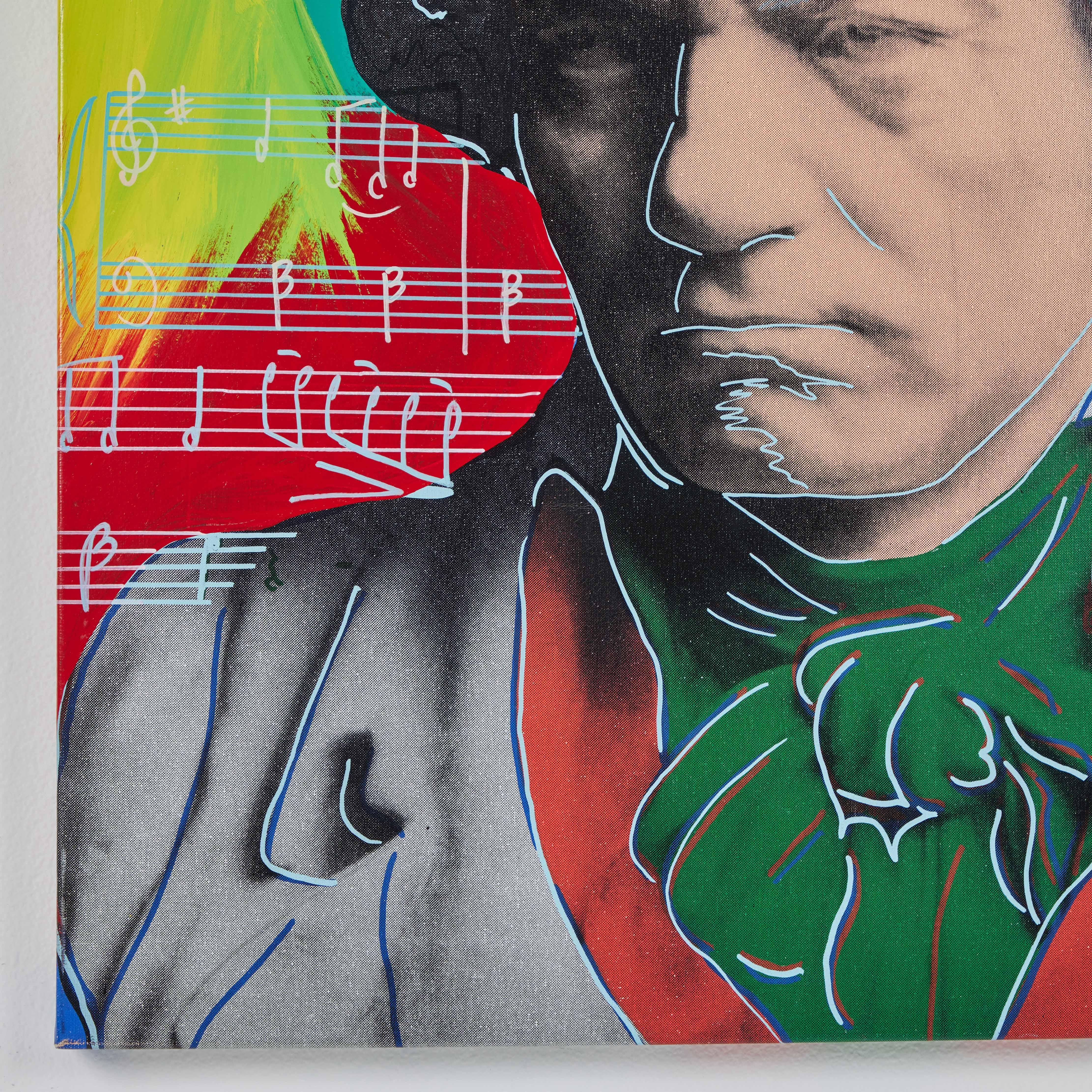 Beethoven (Serie Homenaje al Genio) 1995, Steve Kaufman Pintado a mano en venta