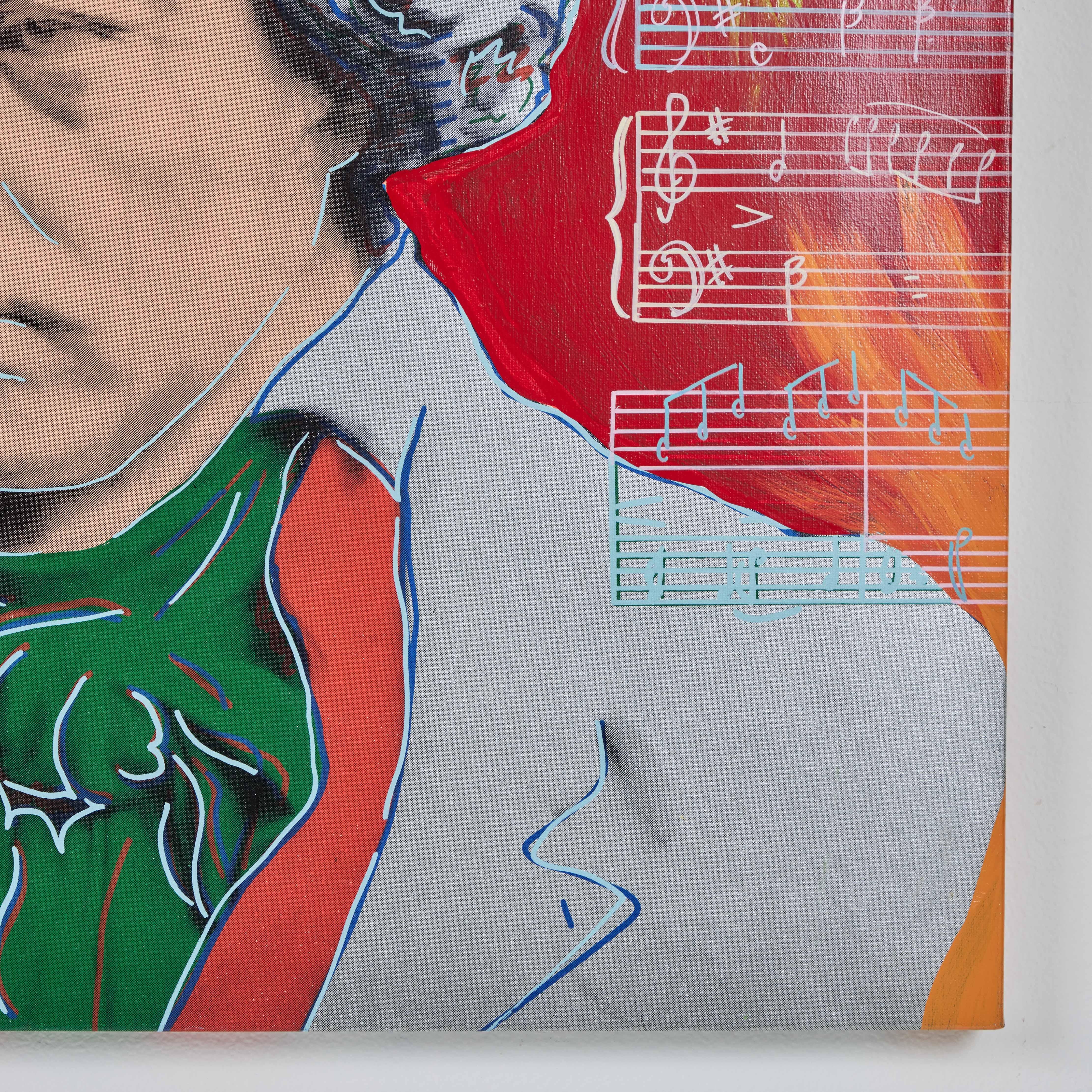Hand-Painted Beethoven (Homage to Genius Series) 1995, Steve Kaufman For Sale
