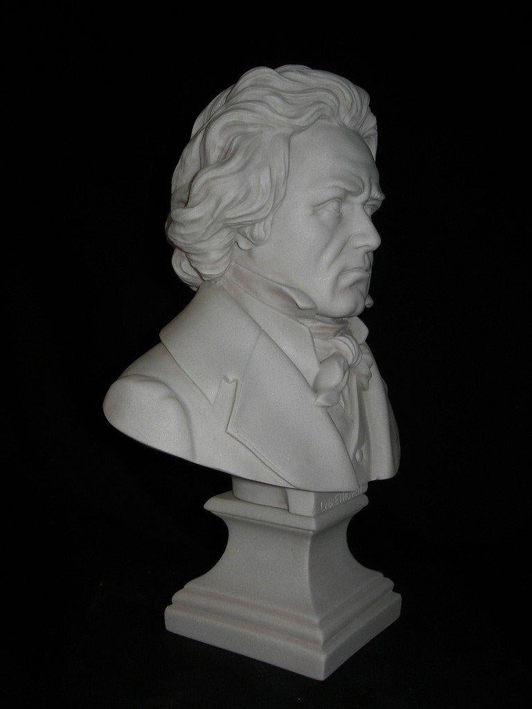 A stunning Beethoven marble bust, 20th century. Ludwig van Beethoven, a bust, German Composer 1770-1827.
Ludwig van Beethoven was born on December 17, 1770 in Bonn, in the Rhineland of Germany. 

He lived in Vienna from 1792 until his death.