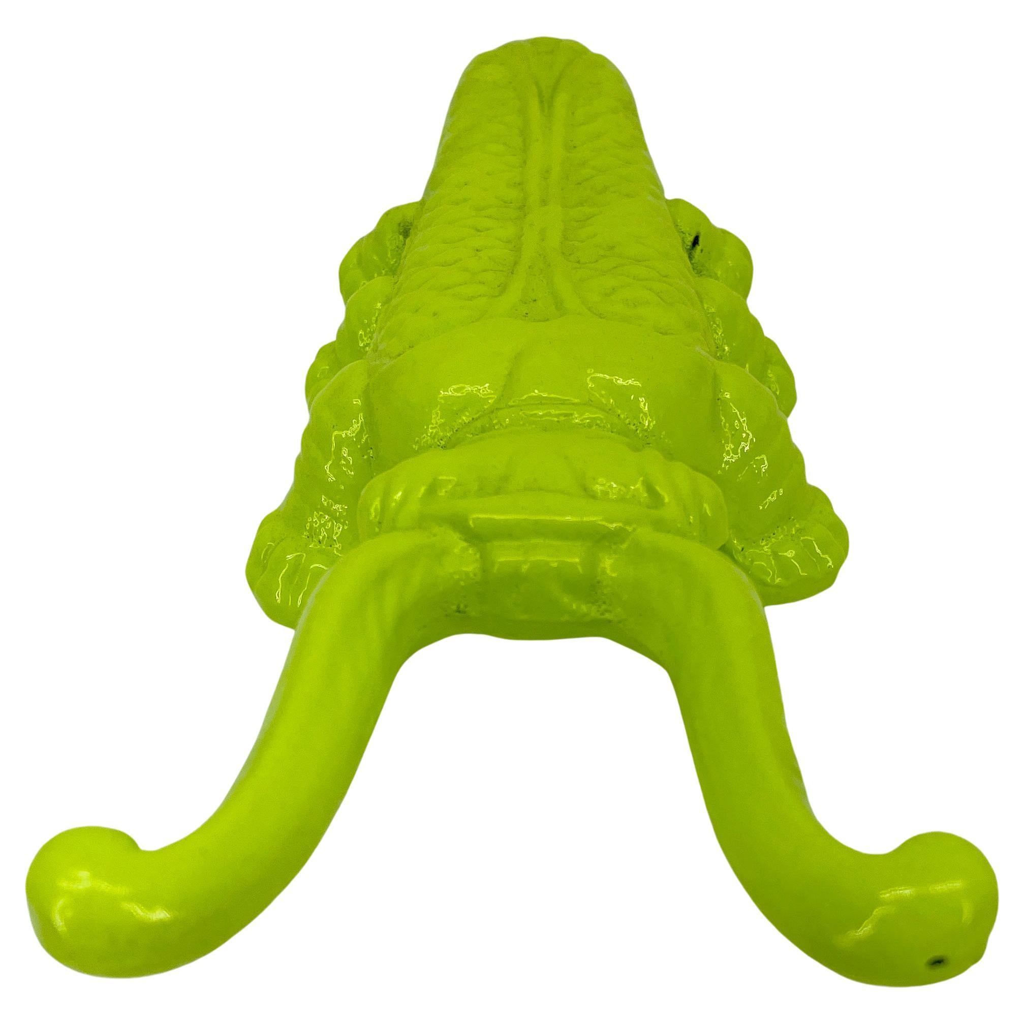 Beetle Cast Iron Shoe Horn or Boot Jack, Powder Coated Chartreuse, circa 1920's For Sale 2