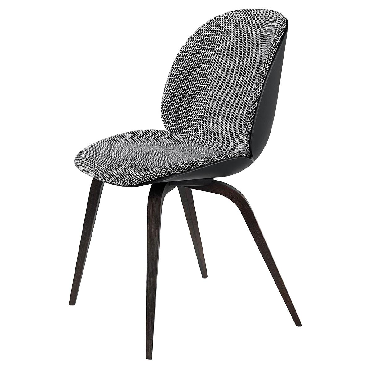 Beetle Dining Chair, Front Upholstered, American Walnut Base For Sale