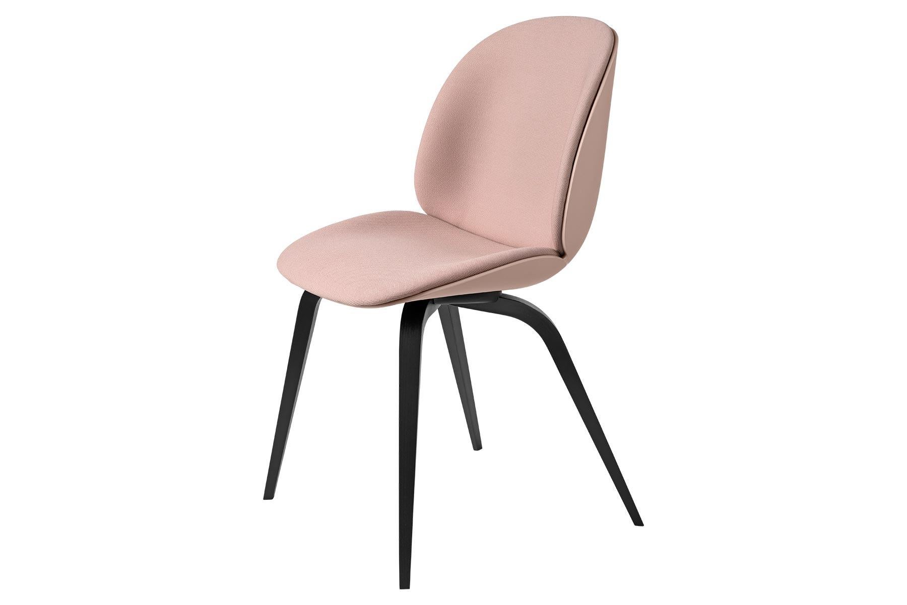 Looking closely at the anatomy of the beetle insect, characterized by its solid outside and soft inside, the front upholstered Beetle chair possesses all attributes. The front upholstered Beetle chair holds the same soft core as the fully