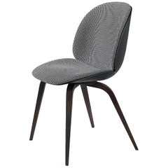 Beetle Dining Chair, Front Upholstered, Black Stained Beech