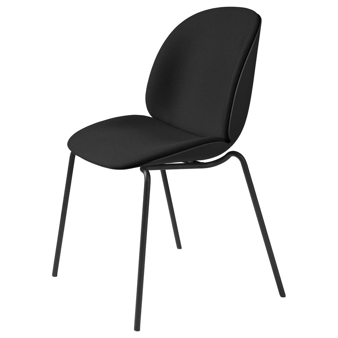 Beetle Dining Chair, Front Upholstered, Stackable Base, Chrome