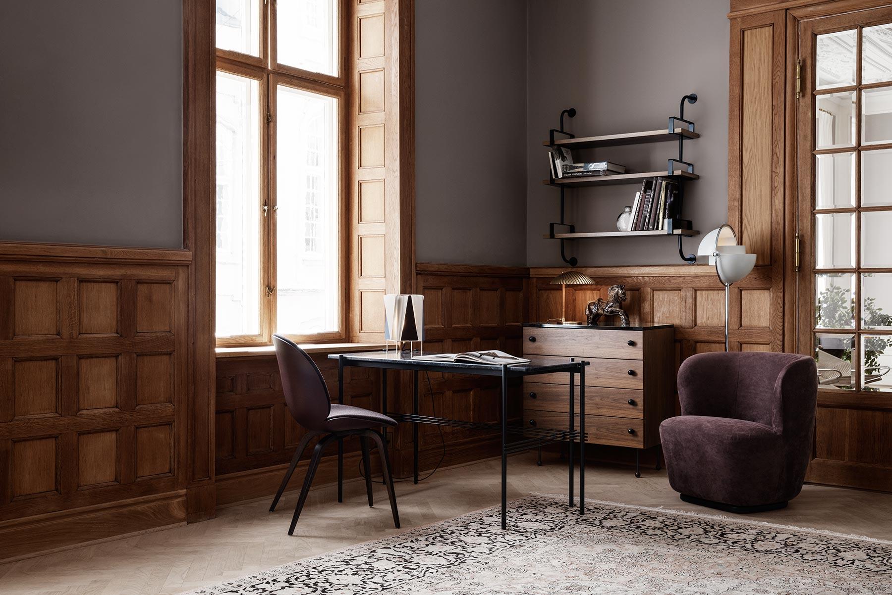 Beetle Dining Chair, Fully Upholstered, American Walnut For Sale 3