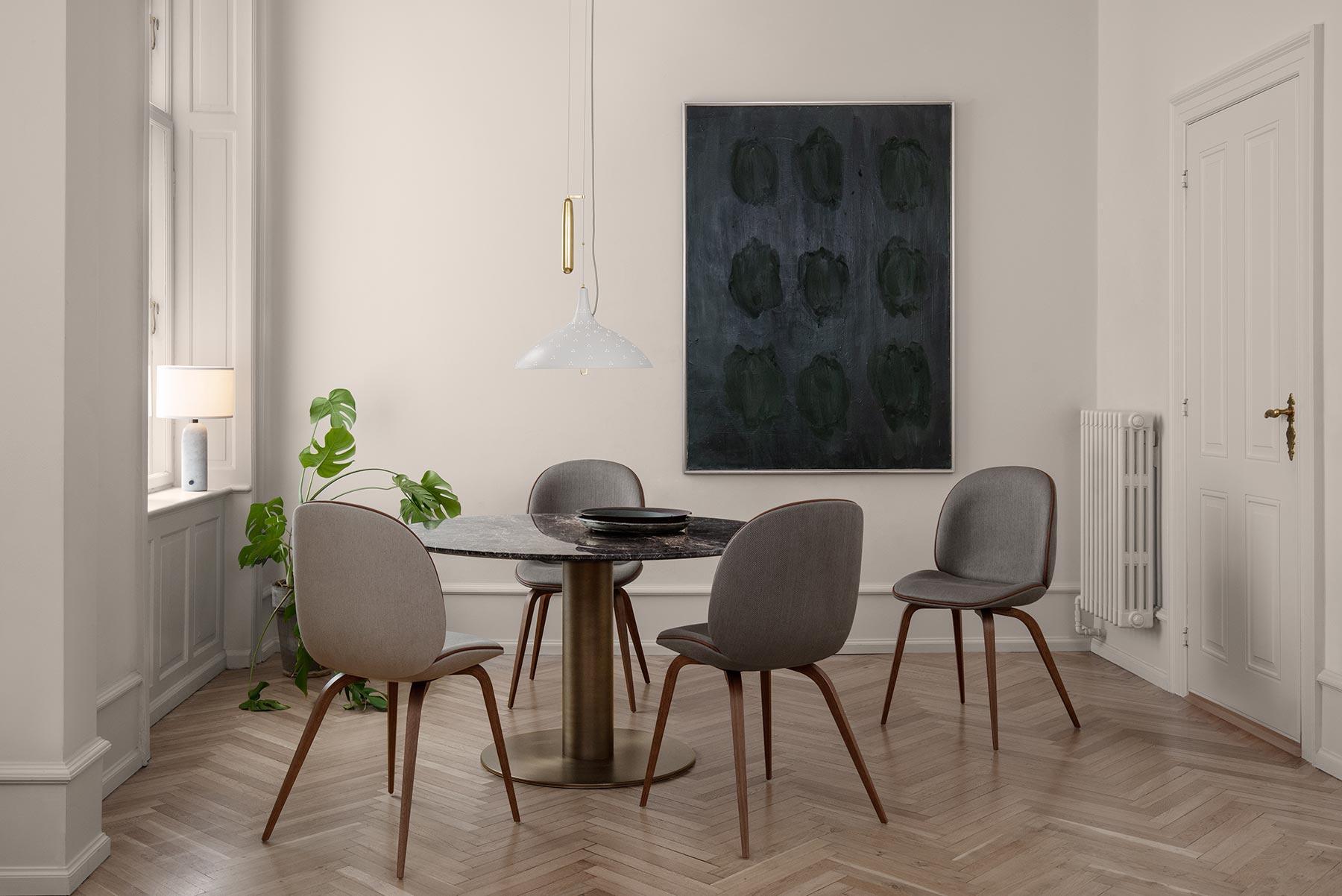 Beetle Dining Chair, Fully Upholstered, Black Stained Beech For Sale 2