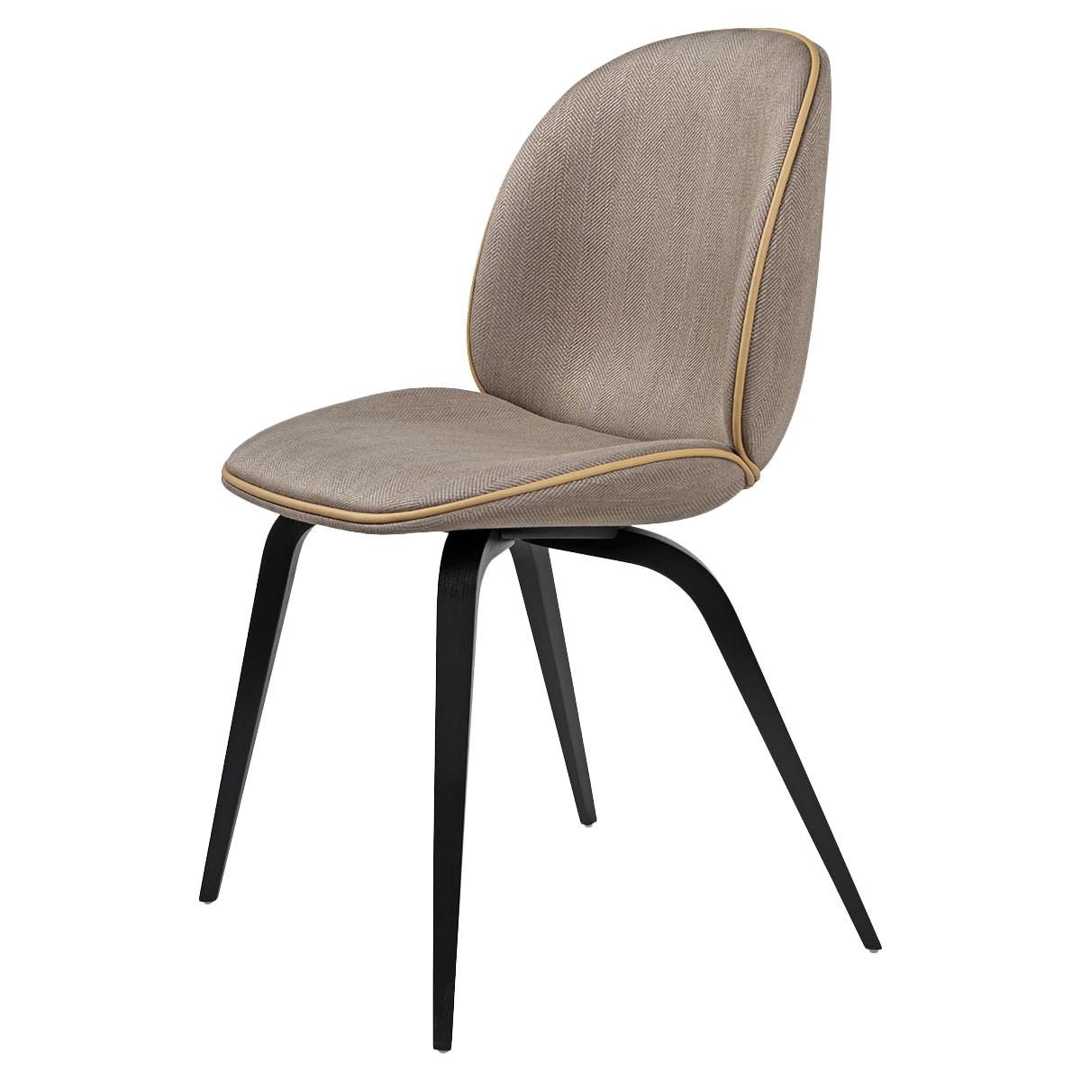 Beetle Dining Chair, Fully Upholstered, Black Stained Beech