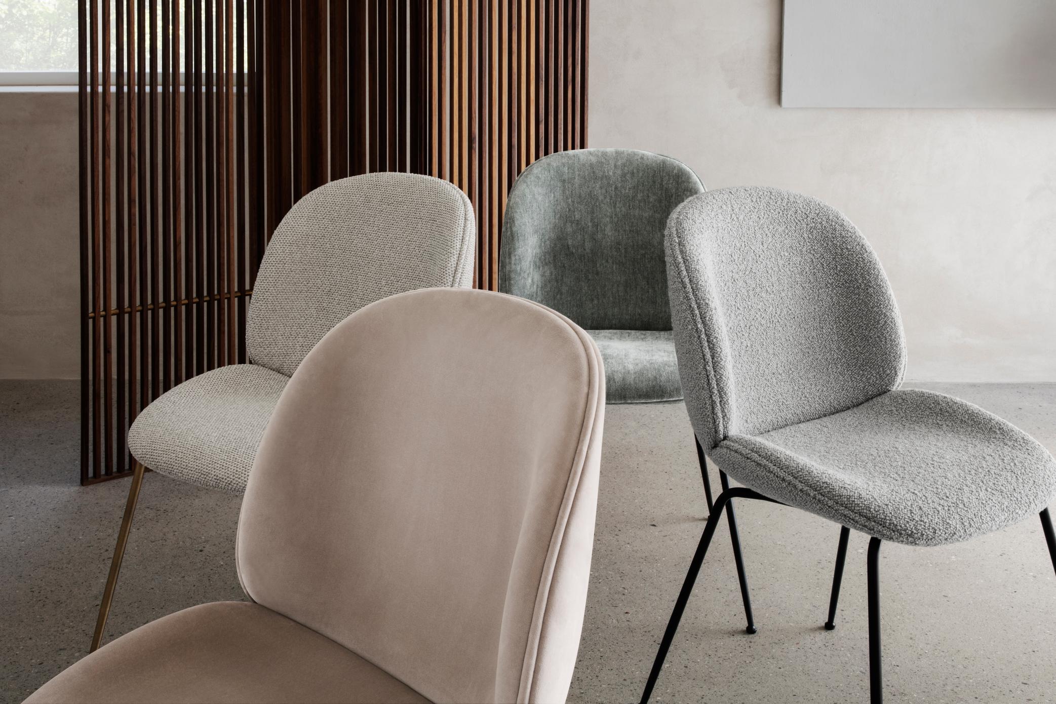 Beetle Dining Chair-Fully Upholstered-Karakorum004/ Black Matt Base-GamFratesi  In New Condition In Dubai, AE