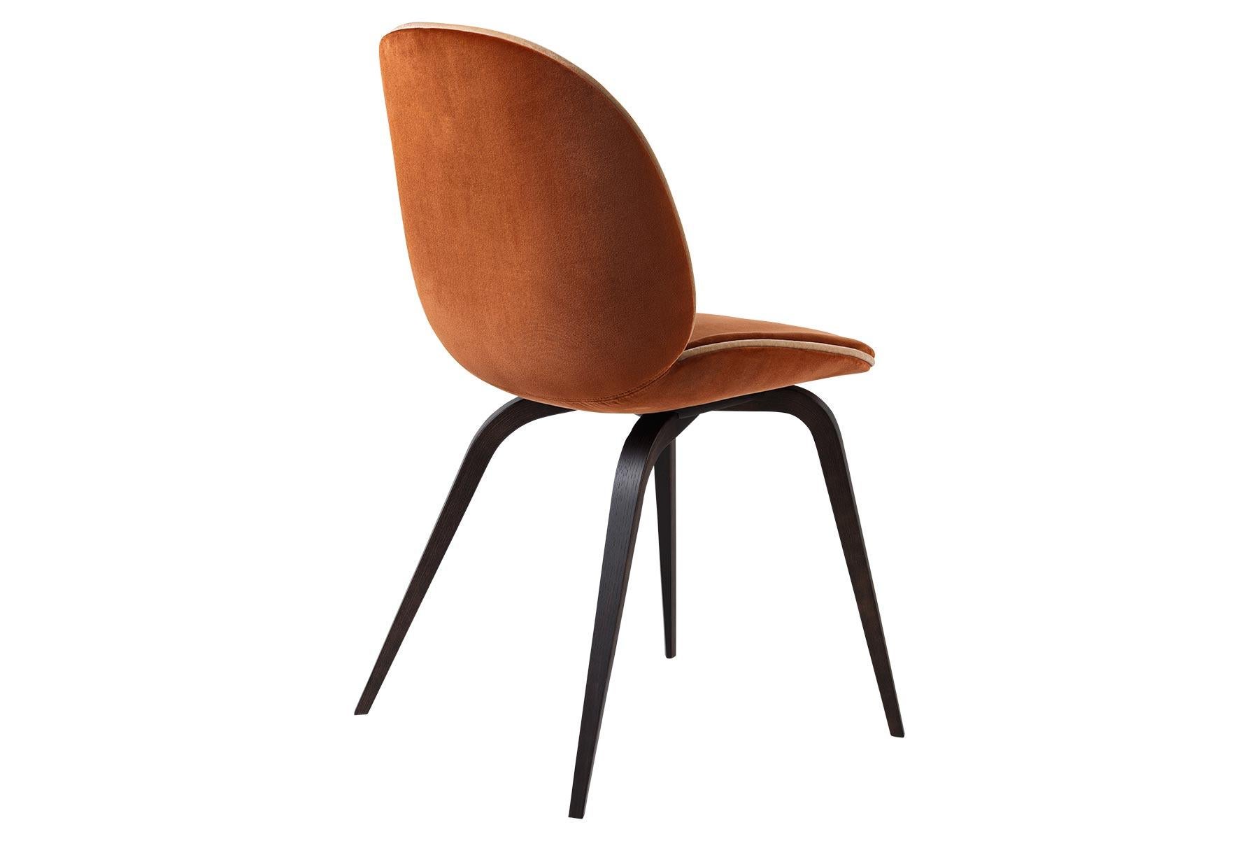 Contemporary Beetle Dining Chair, Fully Upholstered, Natural Oak For Sale