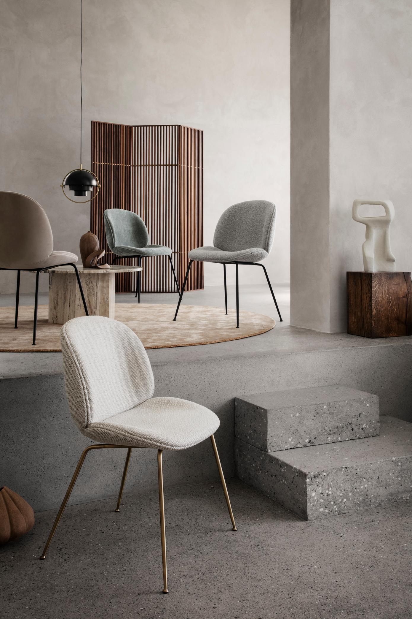 The Beetle Dining Chair has since its introduction in 2013 been well received by end-consumers as well as interior architects. 
Due to its appealing design, outstanding comfort and unique customisation possibilities, the dining chair can be seen in