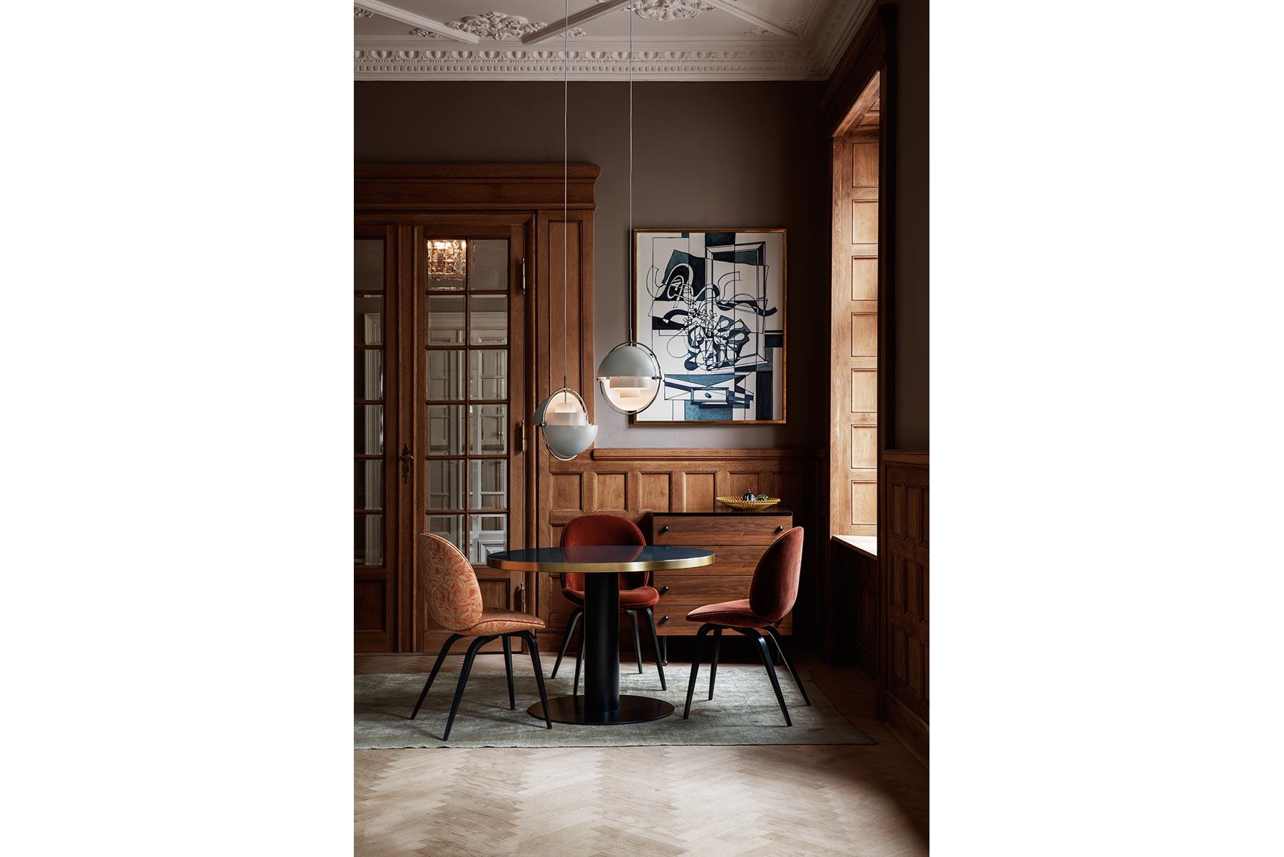 Beetle Dining Chair, Fully Upholstered, Smoked Oak For Sale 8